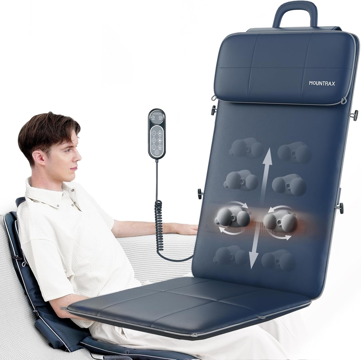 Back Massager for Chair, Full Back Massager for Pain Relief Deep Tissue, Massage Chair Pad with Soft S-Curve Design, Versatile Portable Massage Seat Cushion, Chair Massager