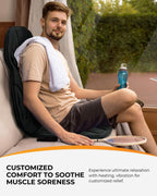 Vibration Back Massager with Heat, 2025 Christmas Birthday Gifts for Mom Dad Him Men Husband, Massage Chair Pad with 8 Vibrating Motors & 2 Levels Heat, Heated Seat Cushion for Home Office Use