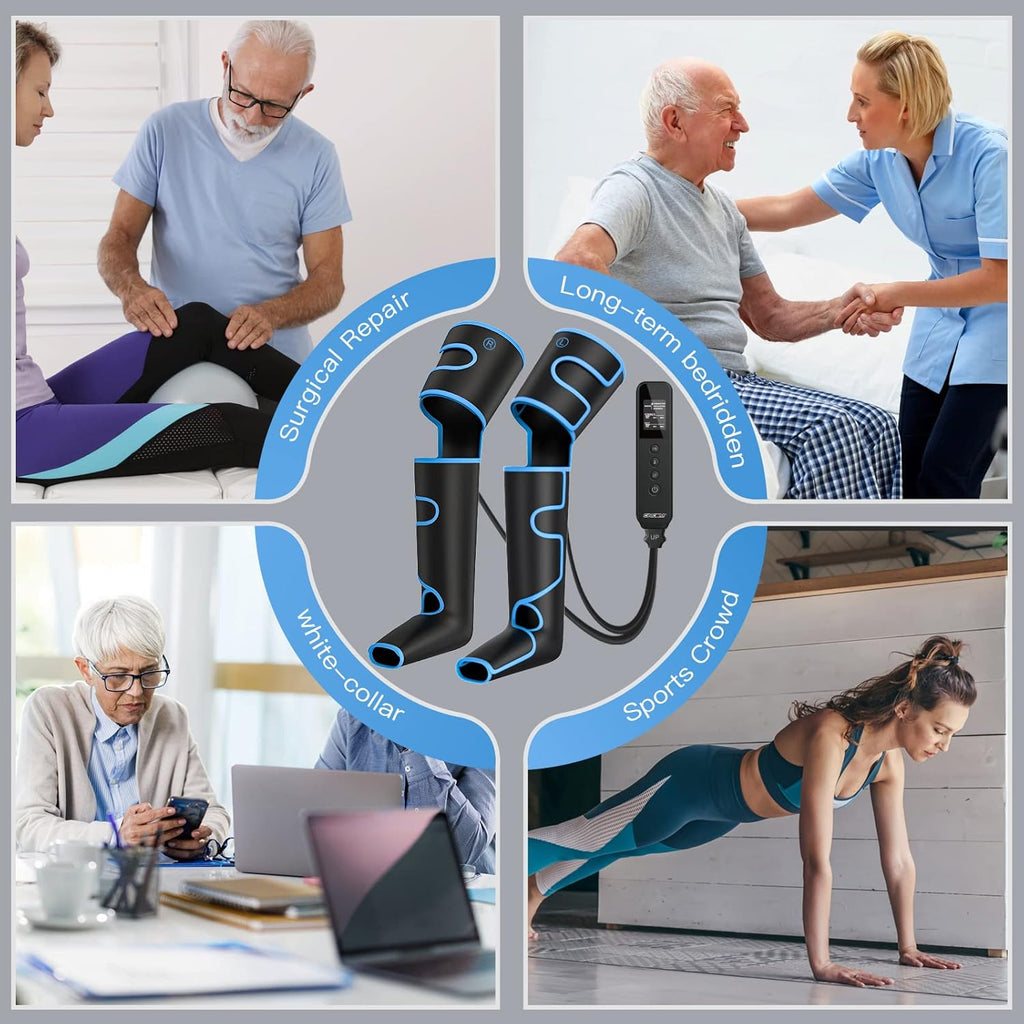 Leg Massager with Heat and Compression, Air Compression Leg Massager for Circulation and Pain Relief Muscles Relaxation Gifts FSA - HSA