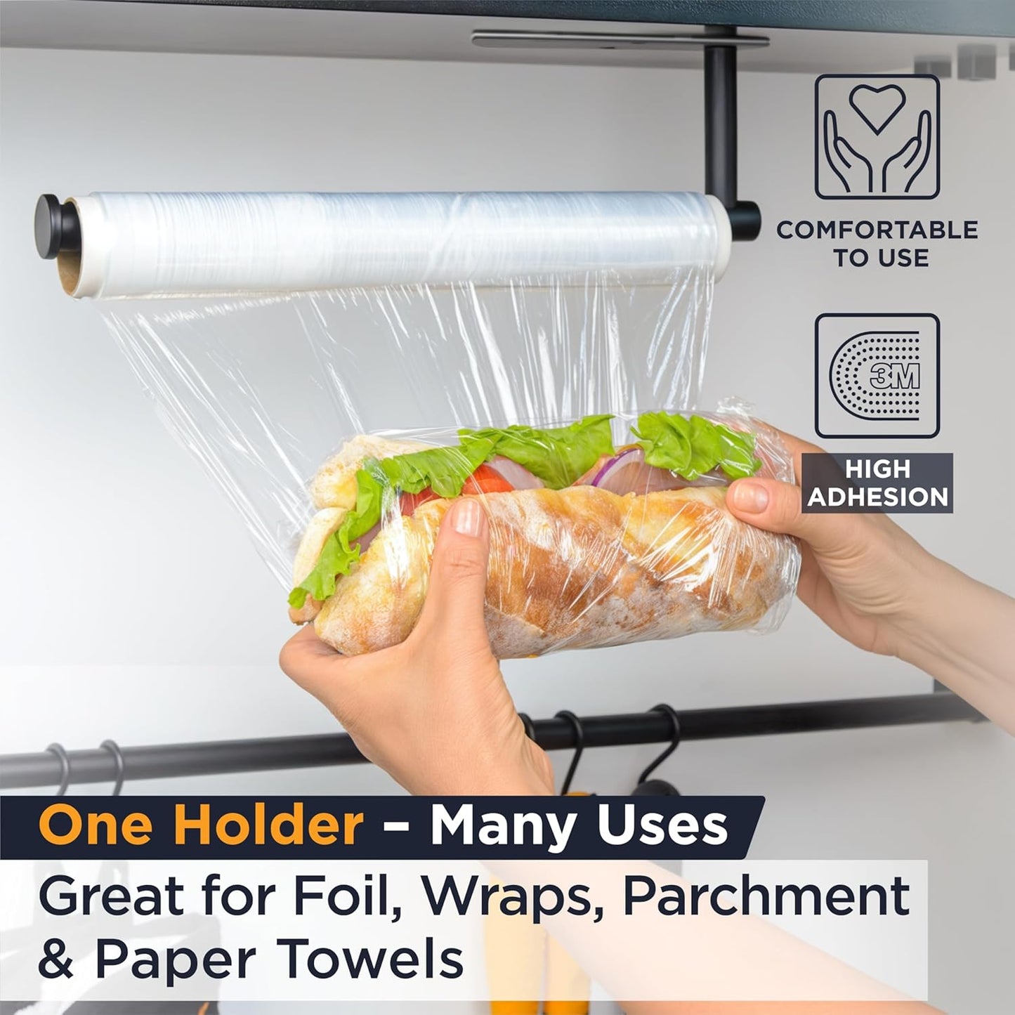 Pro Paper Towel Holder – under Cabinet, Wall Mount, or Countertop – Rust-Resistant Stainless Steel, One-Handed Tear Design, Space-Saving Paper Towel Dispenser, Towel Holder for Kitchen