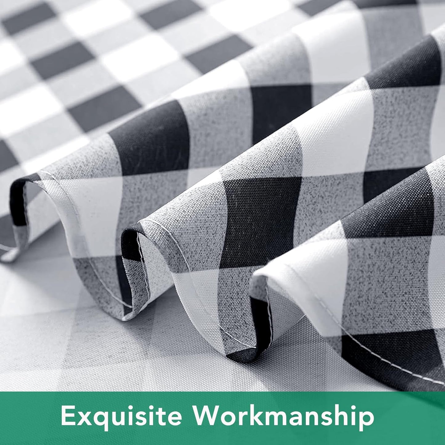 Fabric Square Tablecloths 54X54 Inch, Black/Grey Scottish Plaid Table Cloth Small Card Folding Table Covers Water Resistant for Dining, Kitchen, Wedding and Parties, Etc Machine Washable