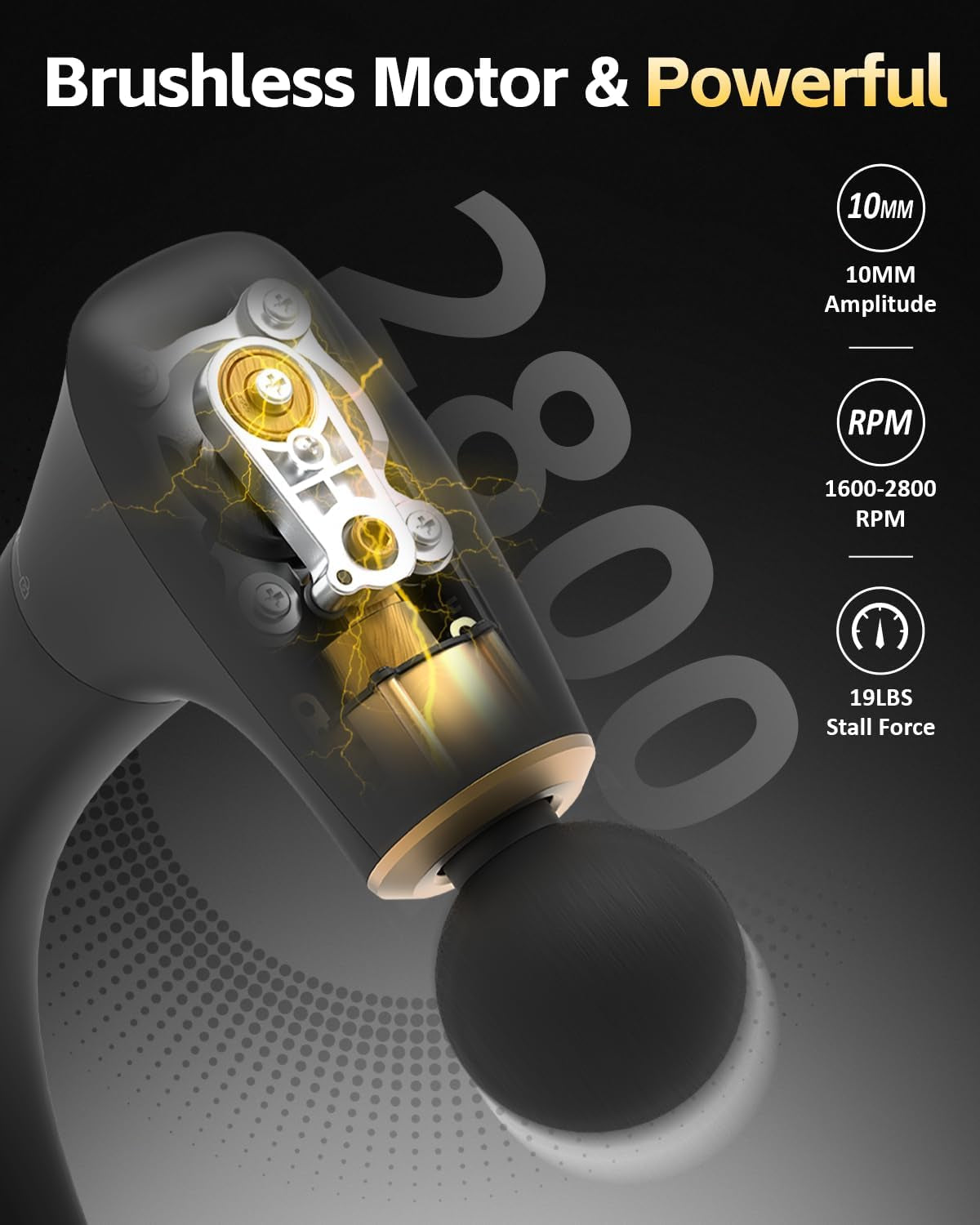 2-In-1 Detachable Percussion Massage Gun with Extension Handle, Back Massager for Pain Relief Deep Tissue Muscle Massager for Arm Shoulder Lower Back Thigh Waist, Gifts for Women, FSA-HSA Eligible