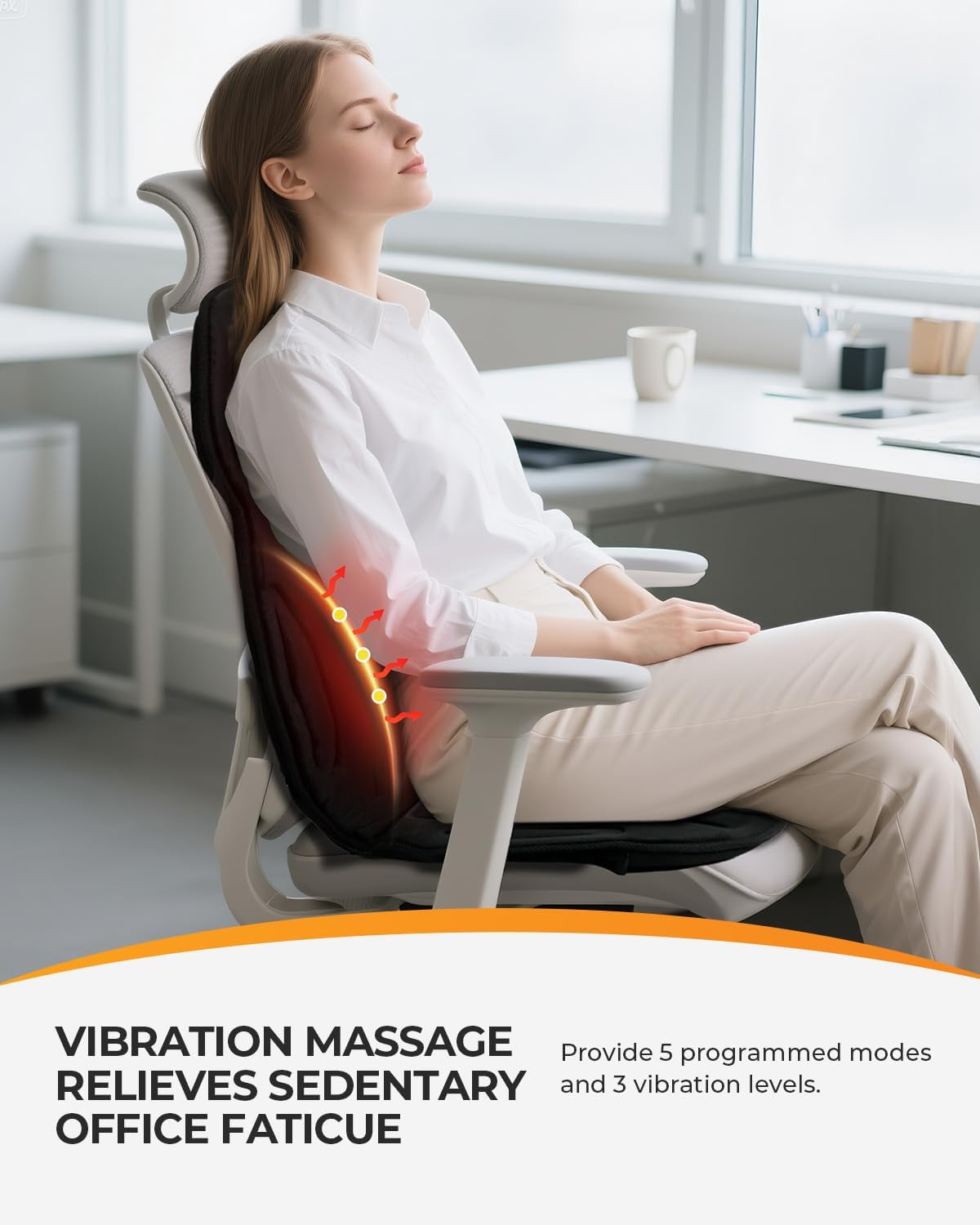 Vibration Back Massager with Heat, 2025 Christmas Birthday Gifts for Mom Dad Him Men Husband, Massage Chair Pad with 8 Vibrating Motors & 2 Levels Heat, Heated Seat Cushion for Home Office Use