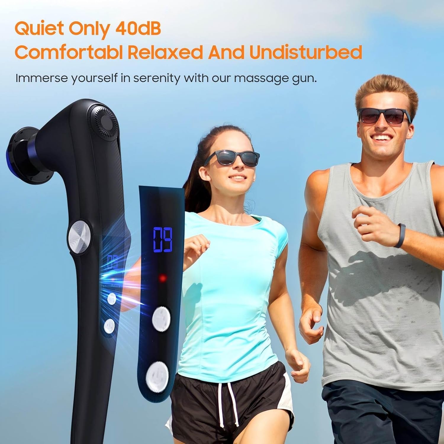 Massage Gun with 10 Replacement Heads, Massage Gun with Heat, Back Massager for Pain Relief Deep Tissue, Massager for Shoulder & Back Muscle Recovery,