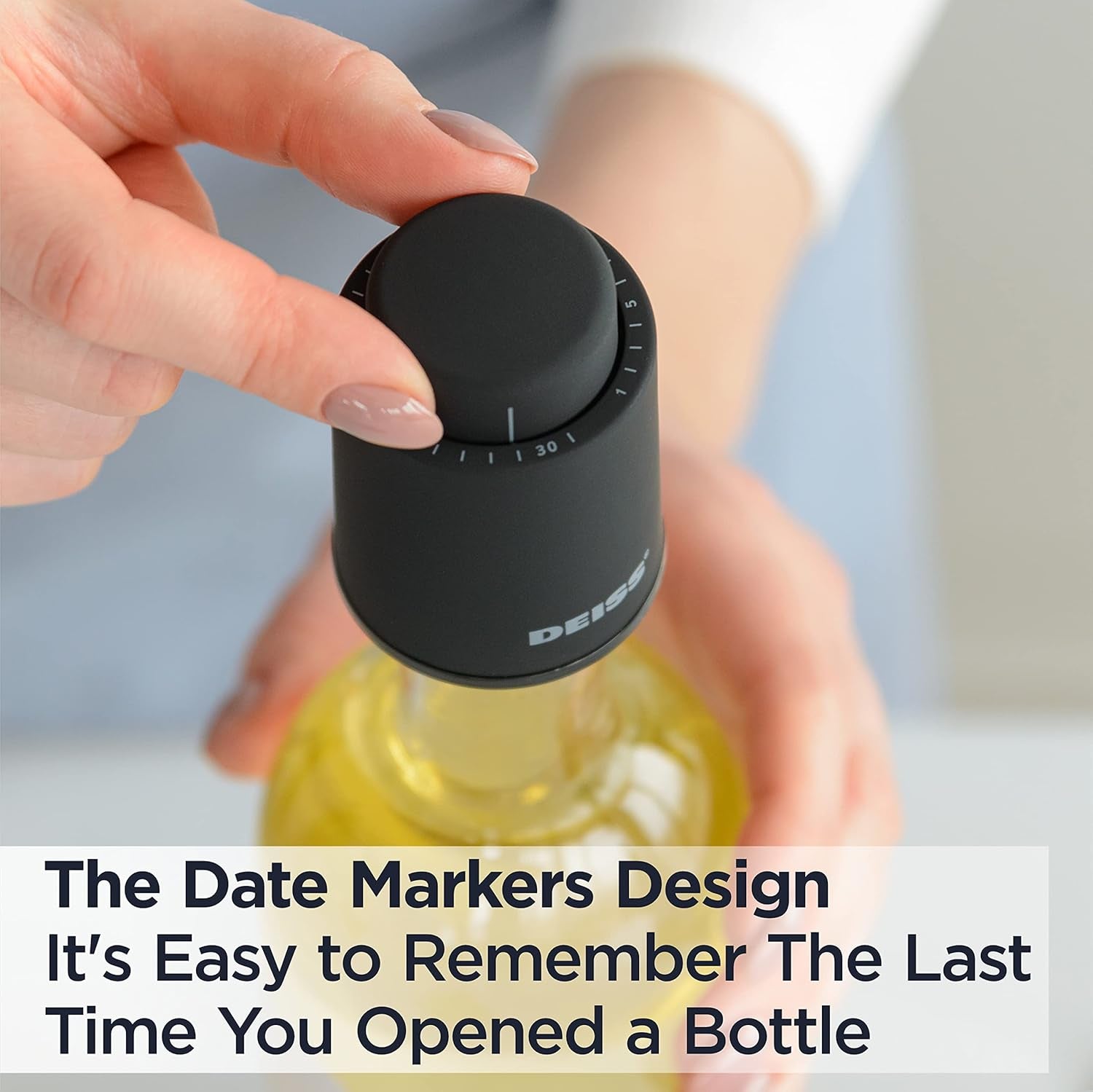 LUX [2 PCS] Wine Bottle Stopper, Reusable Wine Stoppers for Wine Bottles, Vacuum Wine Preserver with Date Markers Wine Stopper, Wine Saver to Keep Wine Really Fresh, Best Gift Wine Accessories