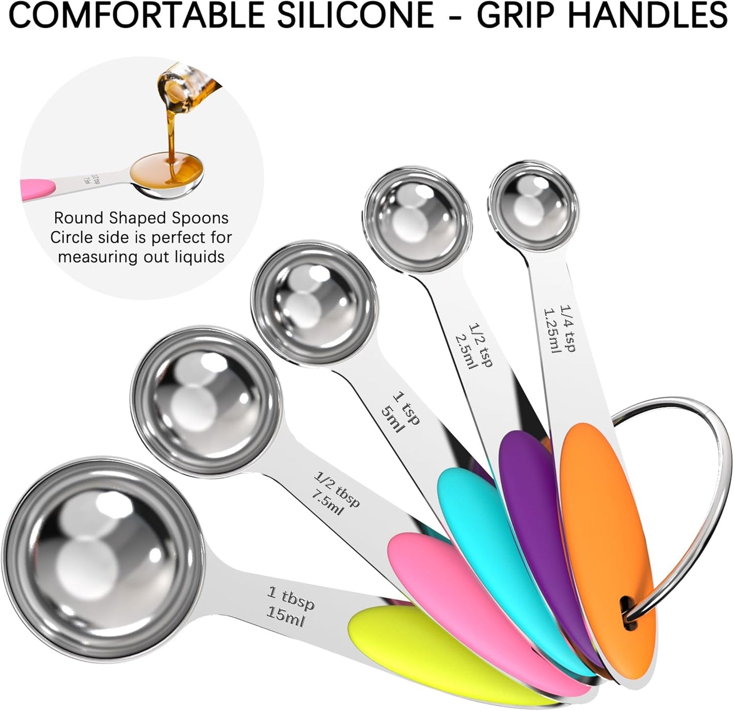Measuring Cups and Spoons Set, Stainless Steel, Kitchen Utensils for Cooking and Baking (10)