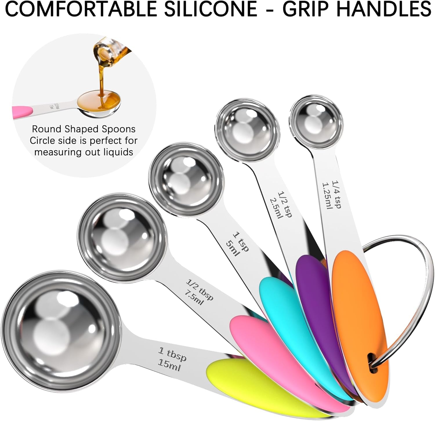 Measuring Cups and Spoons Set, Stainless Steel, Kitchen Utensils for Cooking and Baking (10)