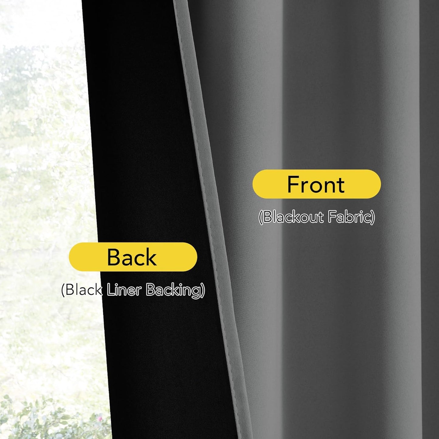 100% Blackout Door Curtain for Window, Privacy French Front Door Shade Thermal Insulated Window Covering for Kitchen Living Room Bedroom, 1 Panel, Grey, 25" W X 72" L