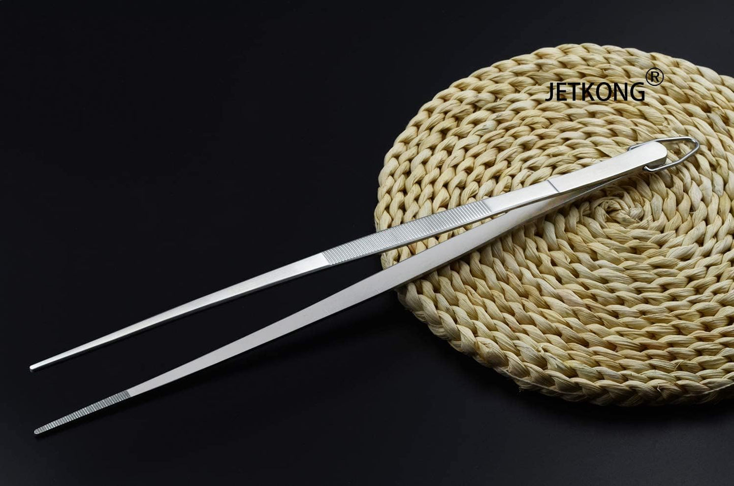 12-Inch Kitchen Tweezers Fine Tweezer Tongs Extra-Long Stainless Steel Cooking Tweezers