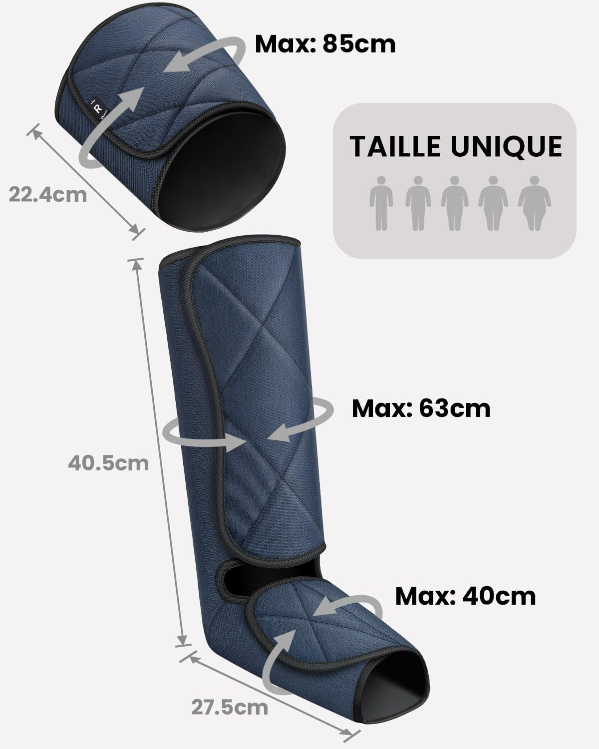Compression Leg Massager, Air Compression Massager for Circulation Pain Relief, Effective for Father Mother Reduce Swelling-Blue