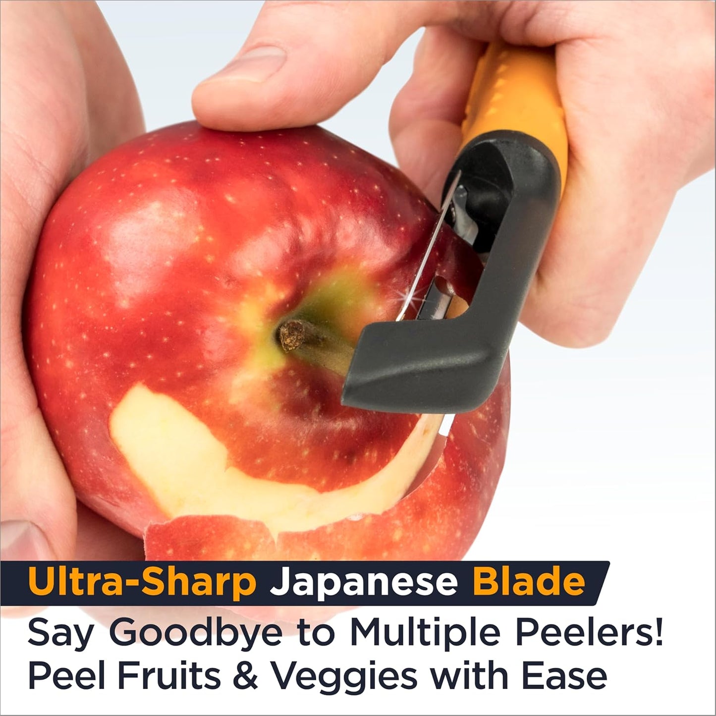 PRO Swivel Vegetable Peeler - Sharp Japan Stainless Steel Peeler with Easy Non-Slip Hand Grip, Potato Peelers for Kitchen, Fruit, Carrot, Apple, Veggie, Kiwi, Durable, Dishwasher Safe