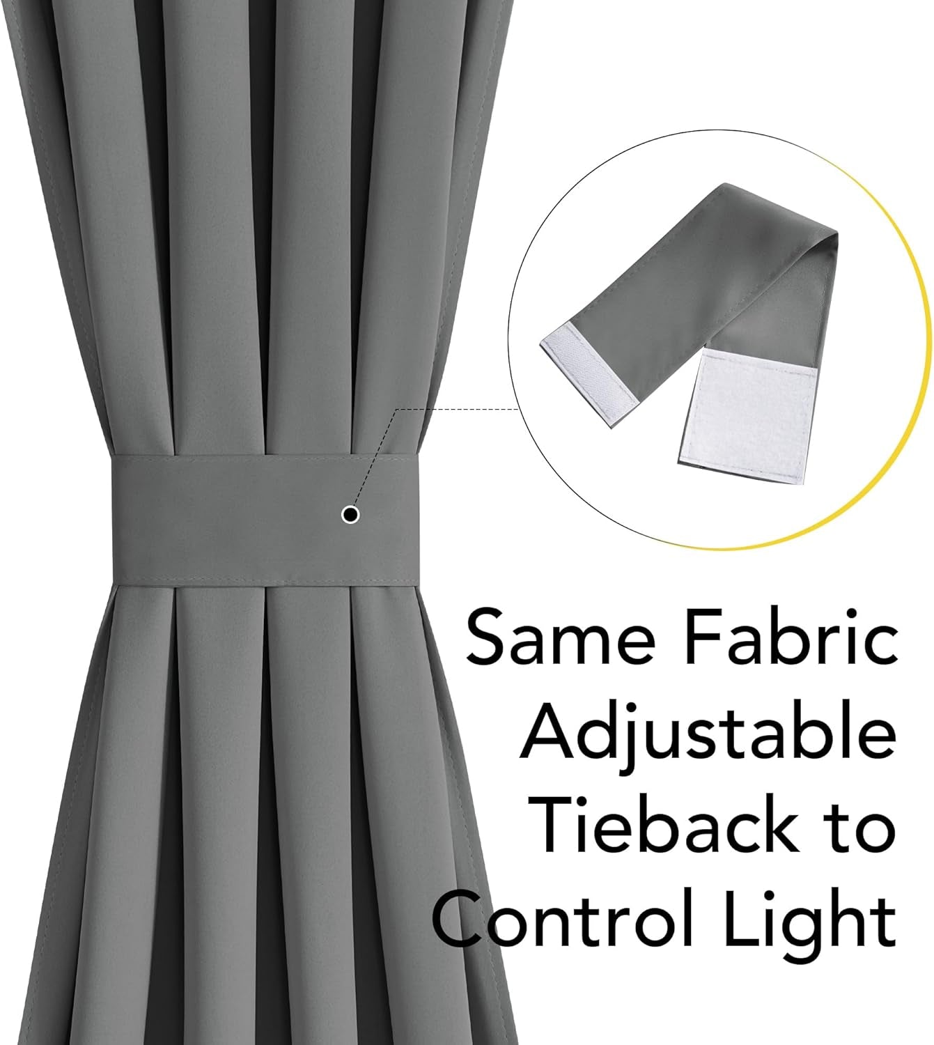 100% Blackout Door Curtain for Window, Privacy French Front Door Shade Thermal Insulated Window Covering for Kitchen Living Room Bedroom, 1 Panel, Grey, 25" W X 72" L