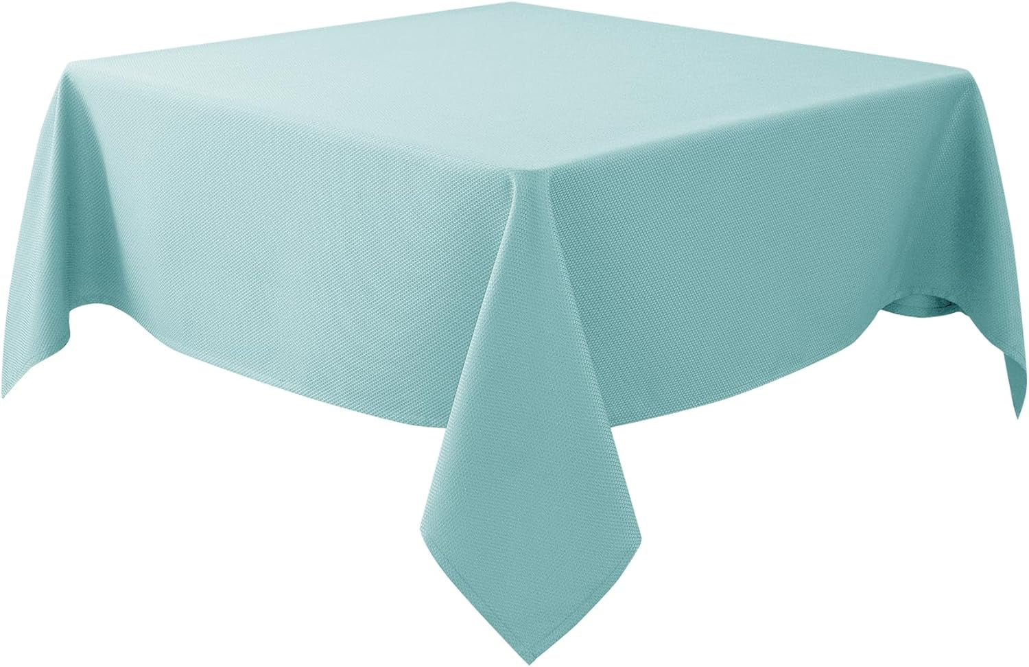 Square Tablecloth 54X54 Inch-Auqa Blue Card Fabric Table Cover-Small Folding Table Cloths Linen Water Resistant for Kitchen Dining Picnic Patio Outdoor Party Restaurant Tables