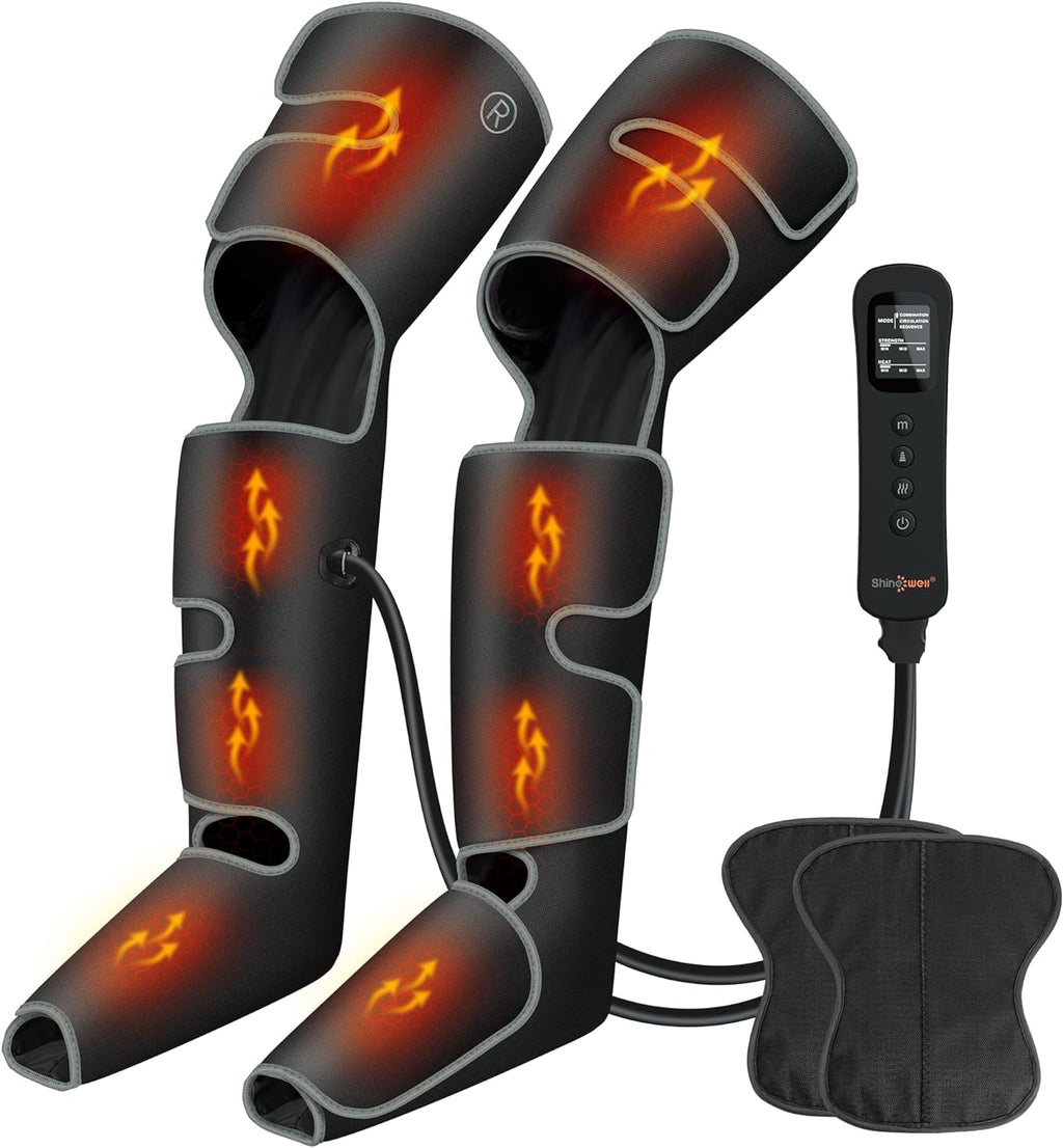 Leg Massager with Heat and Compression for Circulation, 3 Heat 3 Modes 3 Intensities for Pain Relief and Swelling, FSA HSA Eligible