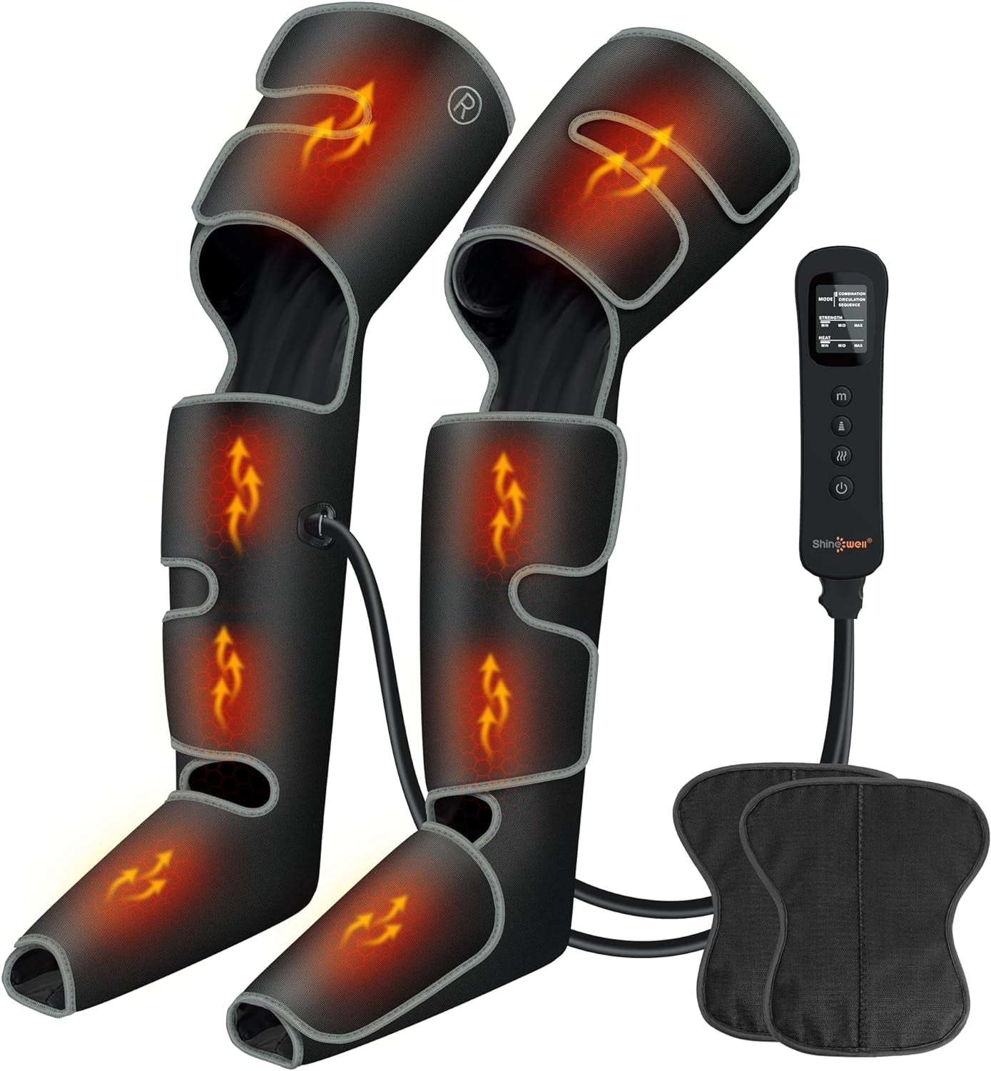 Leg Massager with Heat and Compression for Circulation, 3 Heat 3 Modes 3 Intensities for Pain Relief and Swelling, FSA HSA Eligible