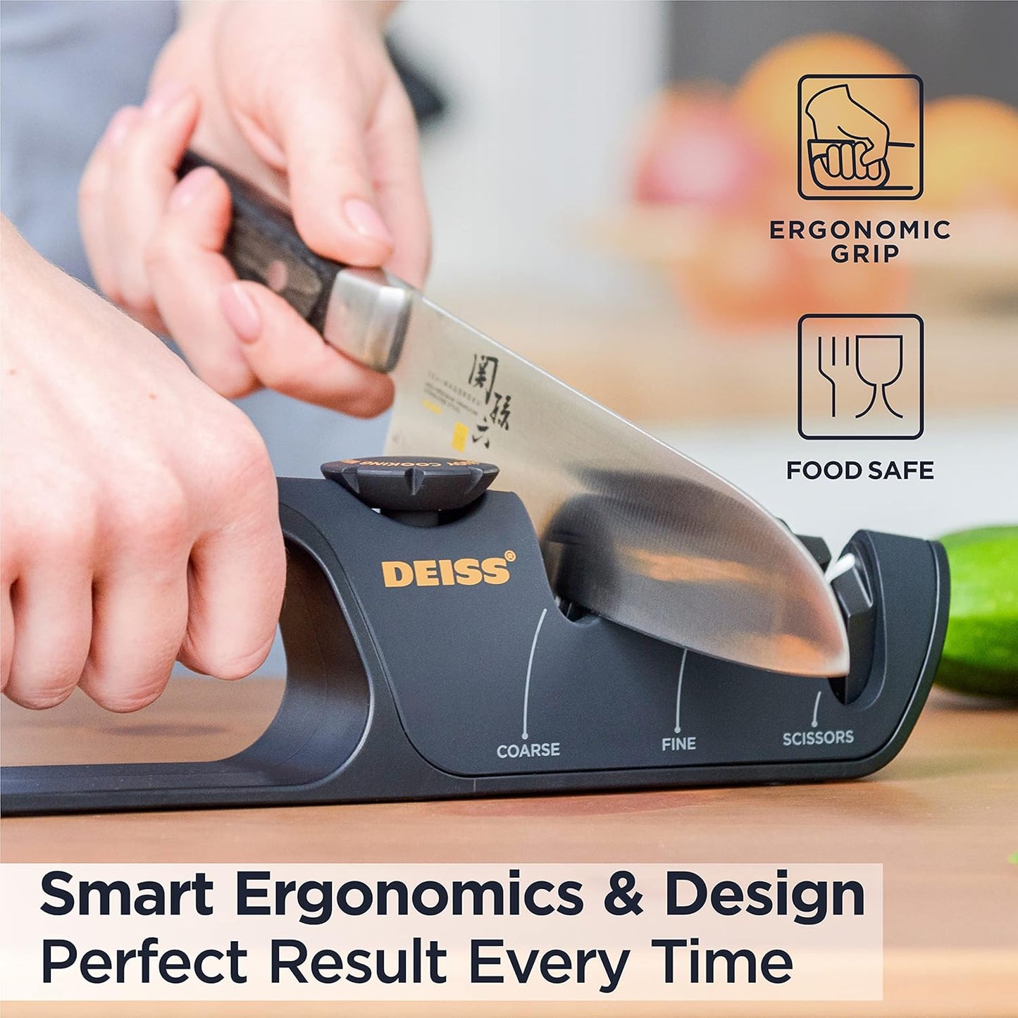 PRO Knife Sharpener with Adjustable Angle Knob - Handheld Manual Knife Sharpeners for Kitchen Knives, Scissors Sharpener, Pocket Knife Sharpener - Repair, Restore, Polish Blades, Non-Slip Grip