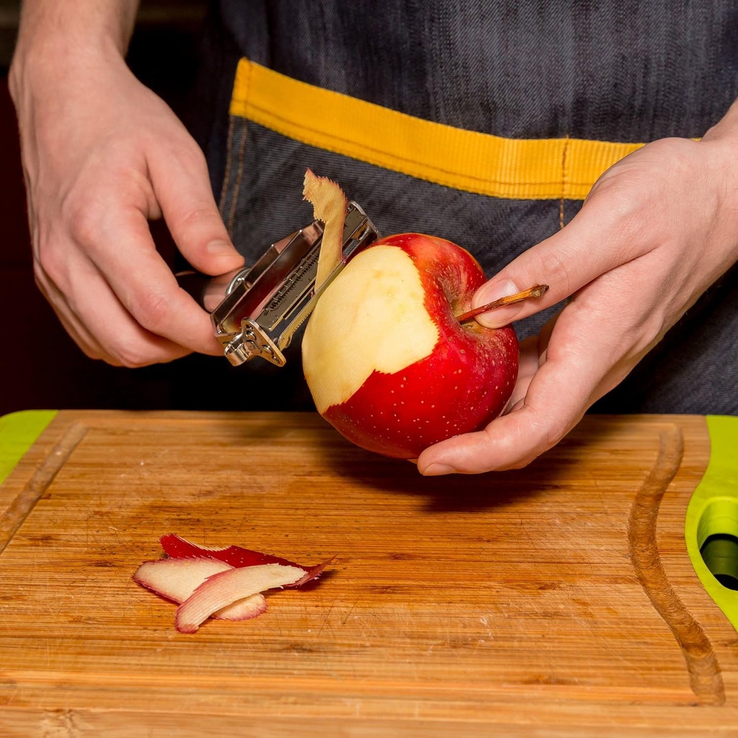 PRO Dual Julienne Peeler & Vegetable Peeler - Non-Slip Handle - Apple Peeler & Potato Peeler, Orange Peeler, Zoodles Maker - Y Peeler, Veggie Peeler for Making Delicious Veggie Noodles