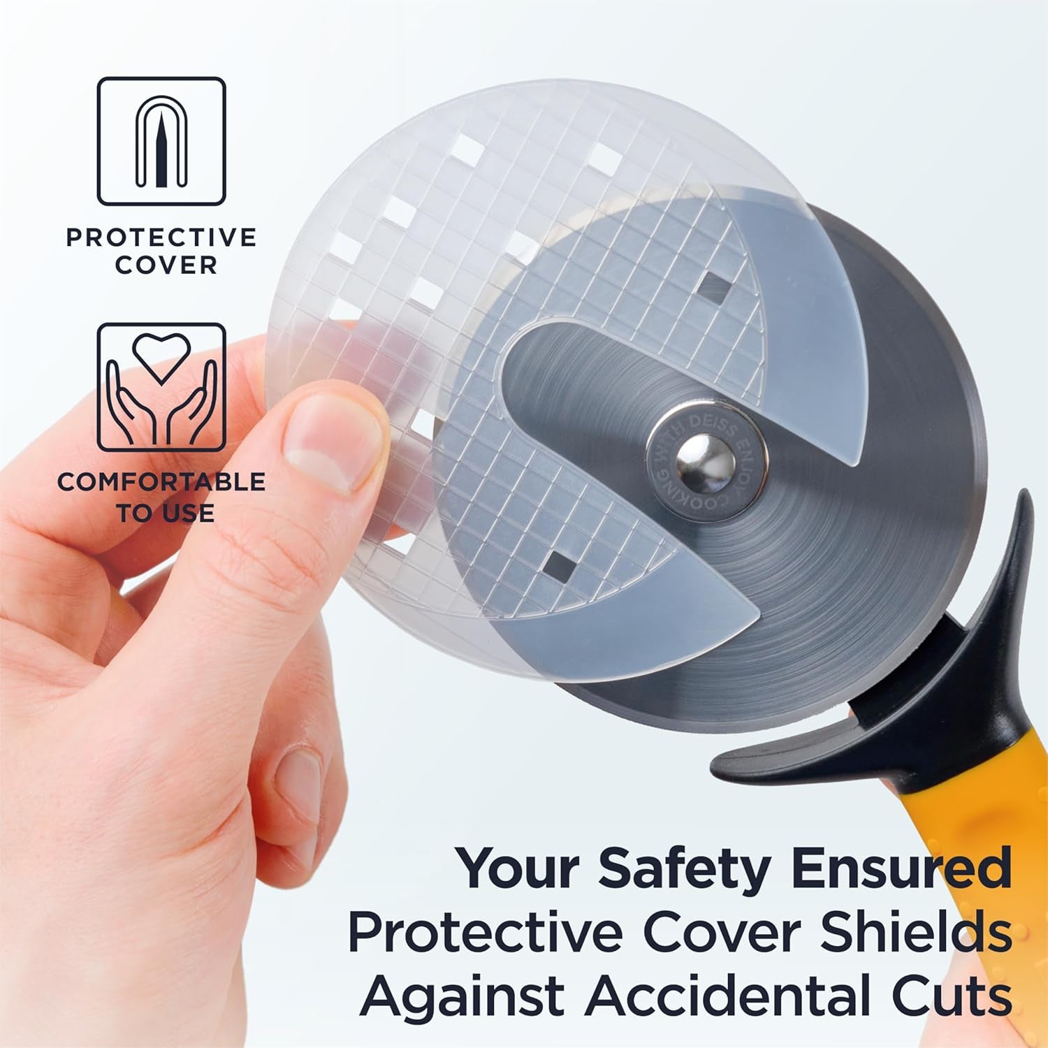 Pro Heavy Duty Pizza Cutter with Wheel Slicer- Stainless Steel Sharp Smooth Pizza Cutter Wheel with Easy Grip Non-Slip Handle, Dishwasher Safe (ORANGE)