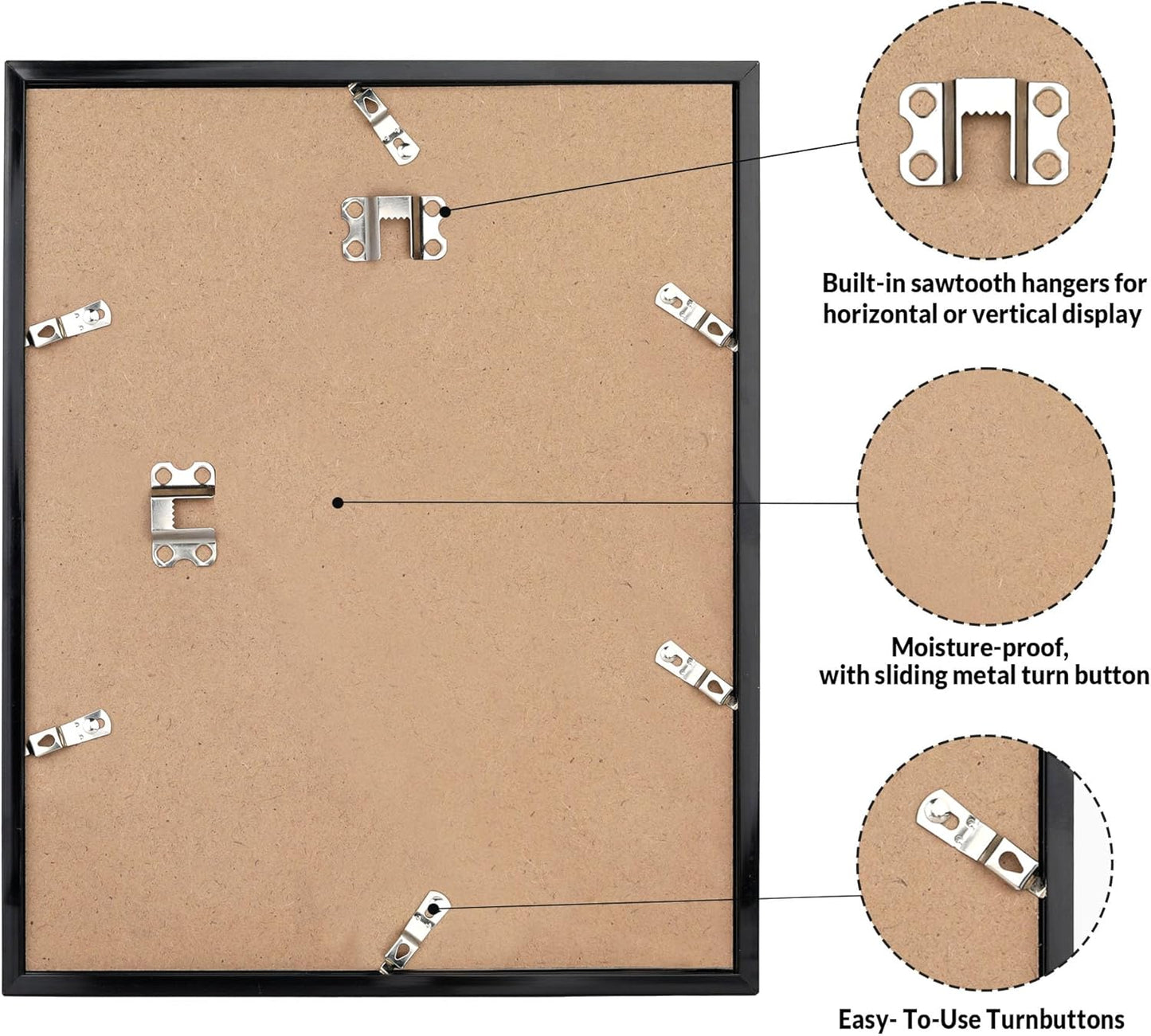 11X14 Picture Frame for Wall Display, 11 X 14 Black Picture Frame with HD Plexiglas, 11 by 14 Poster Frame 1 Pack, Display Frame for Vertical or Horizontal, Classic Collection