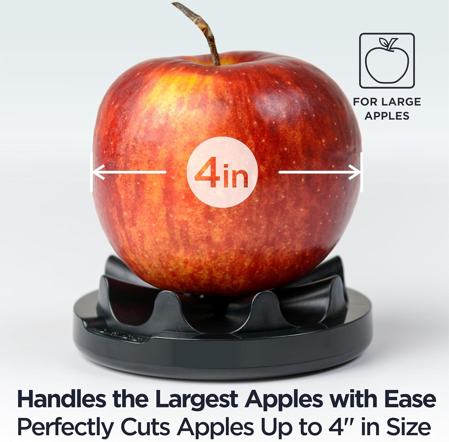 LUX 4.25 Inch Apple Slicer and Corer with Cutting Base, Stainless Steel 8-Slice Apple Cutter, Dishwasher Safe Apple Cutter Slicer, Large Apple Slicer - Perfect for Apple Slices & Sliced Apples