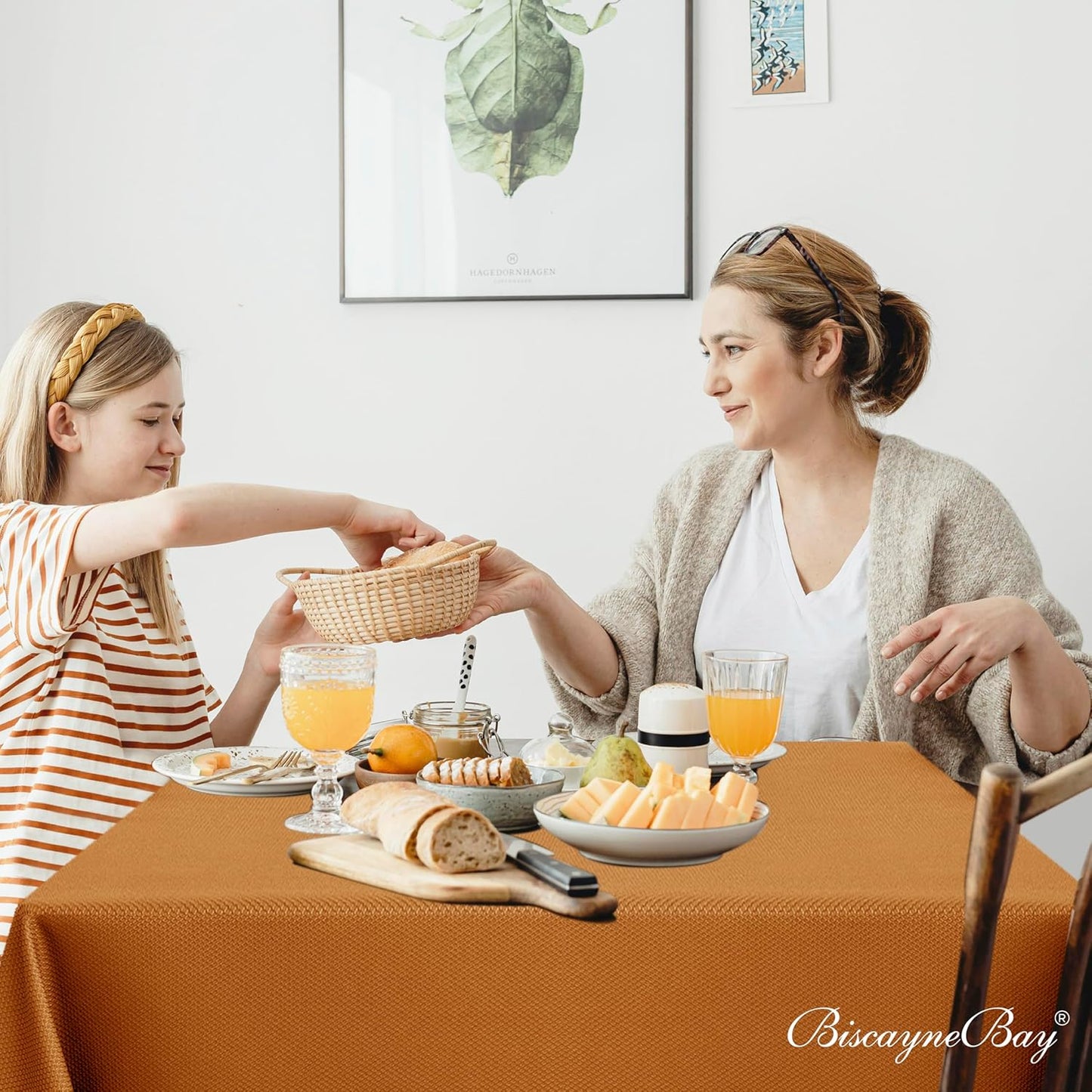 Fall Tablecloth Textured Fabric Square Tablecloths 54X54 Inch, Bronze Thanksgiving Autumn Harvest Water Resistant Fabric Tablecloths for Kitchen, Dining, Wedding, Parties Machine Washable