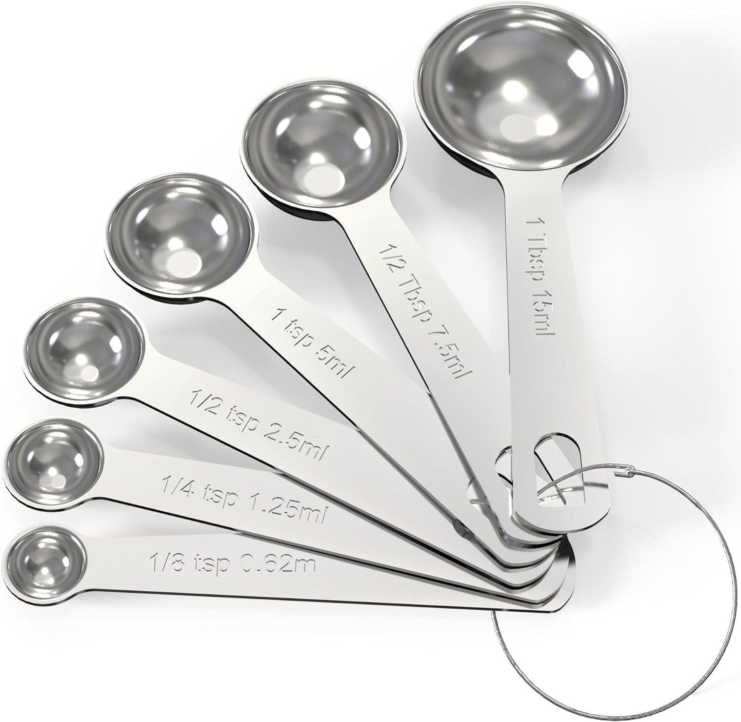 Stainless Steel Measuring Spoons Set,Coffee Scoop Spoon,Kitchen Gadgets for Cooking & Baking,Set of (6)