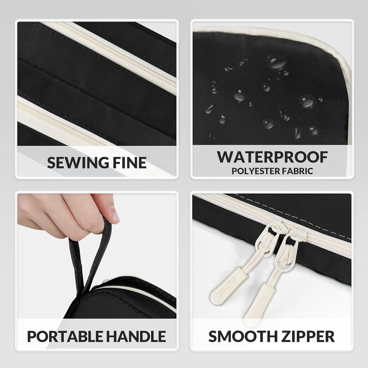 Pencil Case, Large Capacity Pencil Pouch, Aesthetic Pen Bag Office Stationery Organizer Simple Sturdy Multifunctional for Teen Girls Women Men, Black