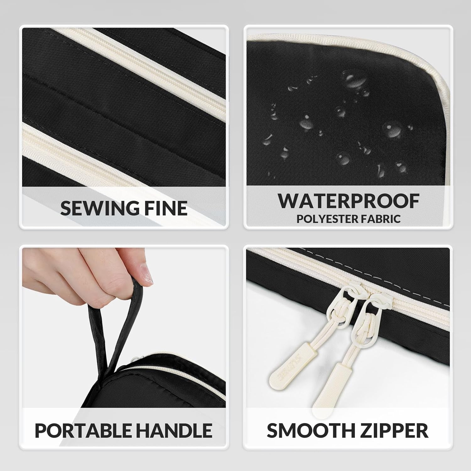 Pencil Case, Large Capacity Pencil Pouch, Aesthetic Pen Bag Office Stationery Organizer Simple Sturdy Multifunctional for Teen Girls Women Men, Black