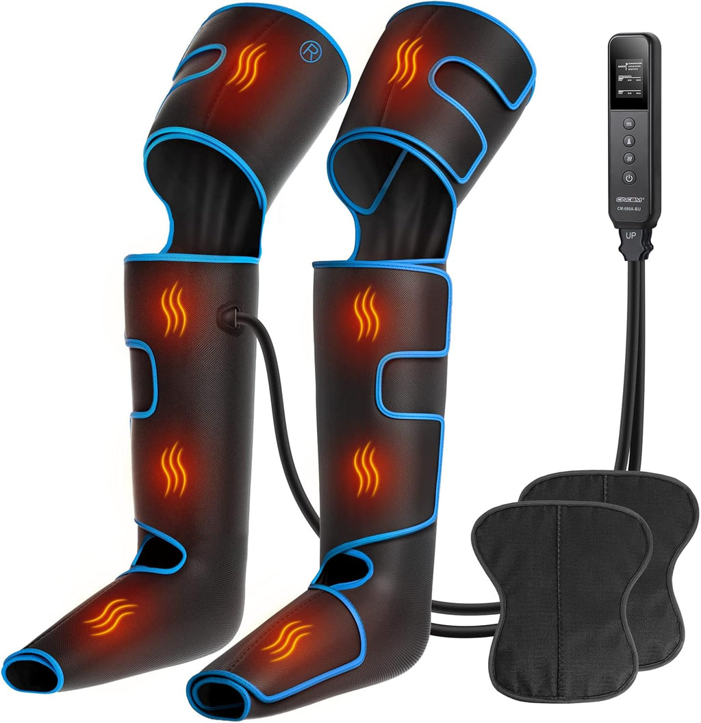 Leg Massager with Heat and Compression, Air Compression Leg Massager for Circulation and Pain Relief Muscles Relaxation Gifts FSA - HSA