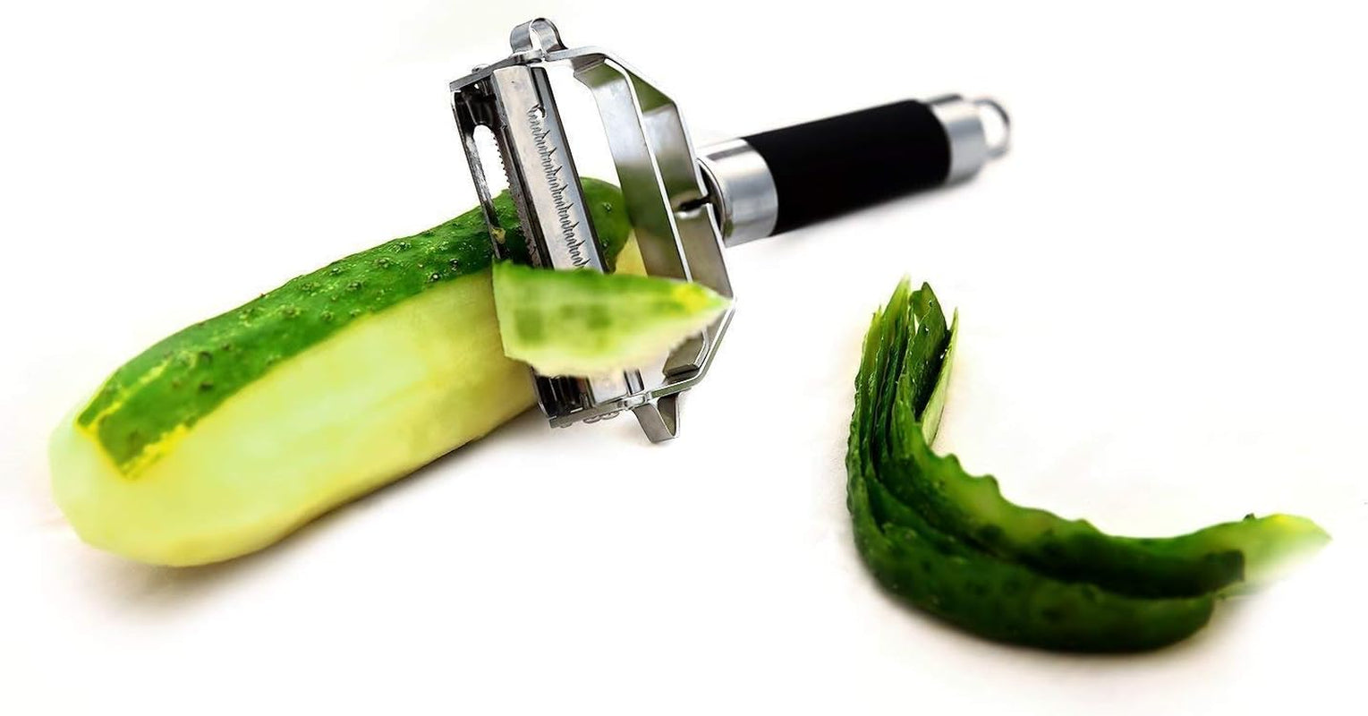 PRO Zester & Grater and Dual Julienne & Vegetable Peeler - Non-Slip Comfortable Handle - Amazing Tools for Making Delicious Salads and Veggie Noodles - 2 Item Bundle