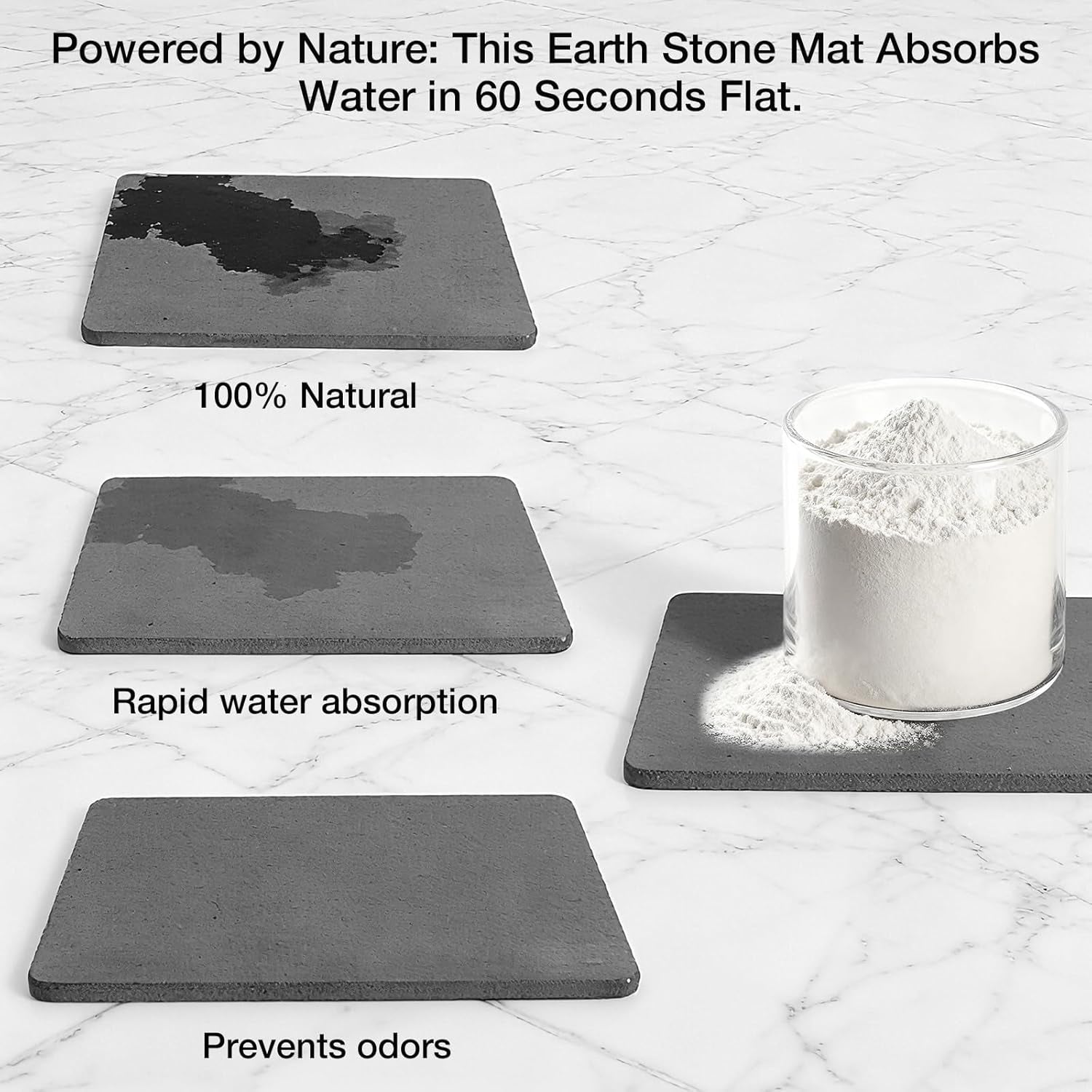 Kitchen Sink Caddy Organizer with Fast Drying Stone Tray, Rustproof Stainless Steel Sponge Holder for Kitchen Countertop, Diatomaceous Earth Mat for Soap Scrubber & Brush