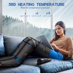 Air Compression Leg Massager with Heat - Ideal Christmas, Mother'S Day and Father'S Day Gifts for Men, Women, Dad, Mom - Relieves Foot and Knee Pain, Eases Varicose Veins, Cramps, Swelling and Edema