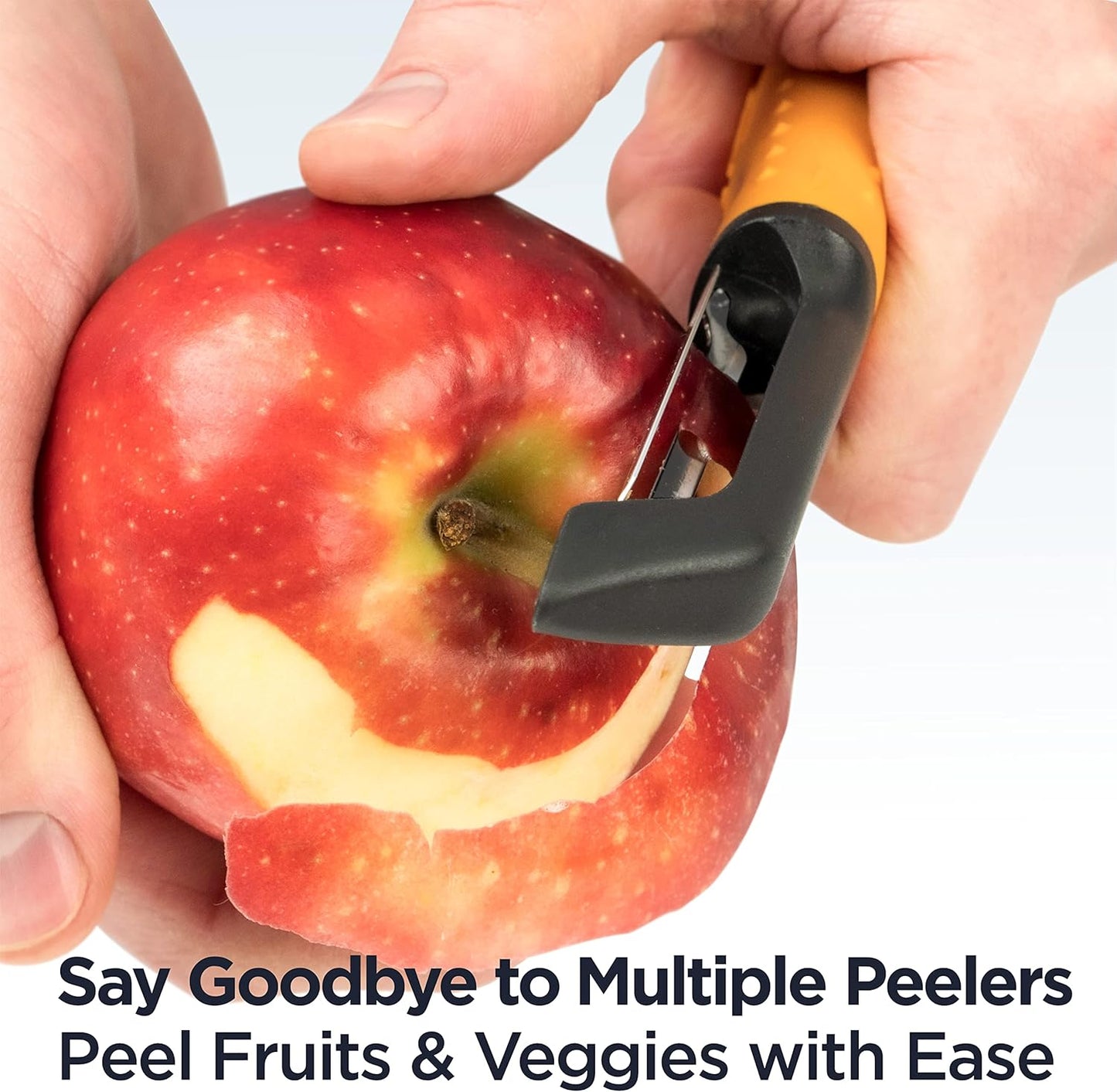 PRO Swivel Vegetable Peeler - Sharp Stainless Steel Peeler with Easy Non-Slip Hand Grip, Potato Peelers for Kitchen, Fruit, Carrot, Apple, Veggie, Kiwi, Durable, and Dishwasher Safe (ORANGE)