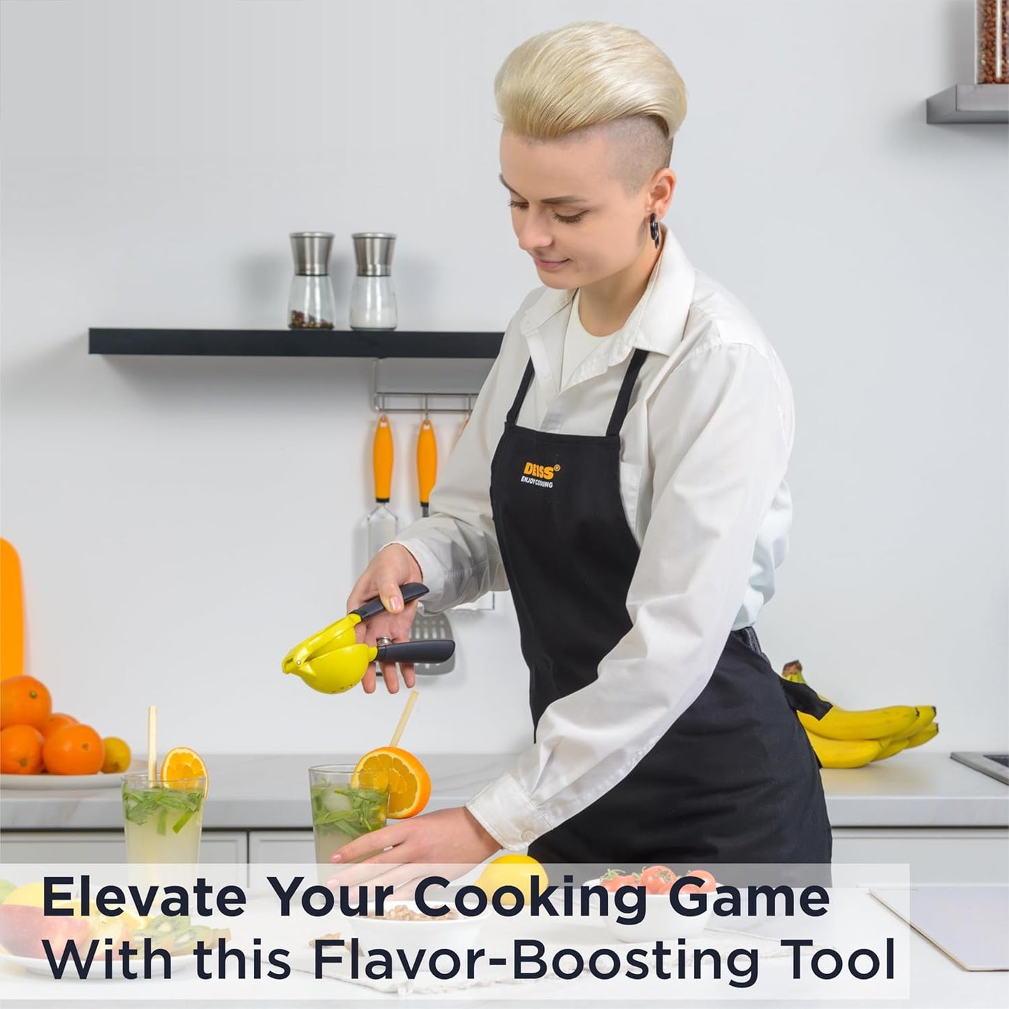 Pro Heavy-Duty Metal Lemon Squeezer - Max Juice Extraction Hand Juicer, Easy Clean Lime Squeezer, Ergonomic Non-Slip Design Lemon Juicer Manual, Durable Construction Citrus Juicer