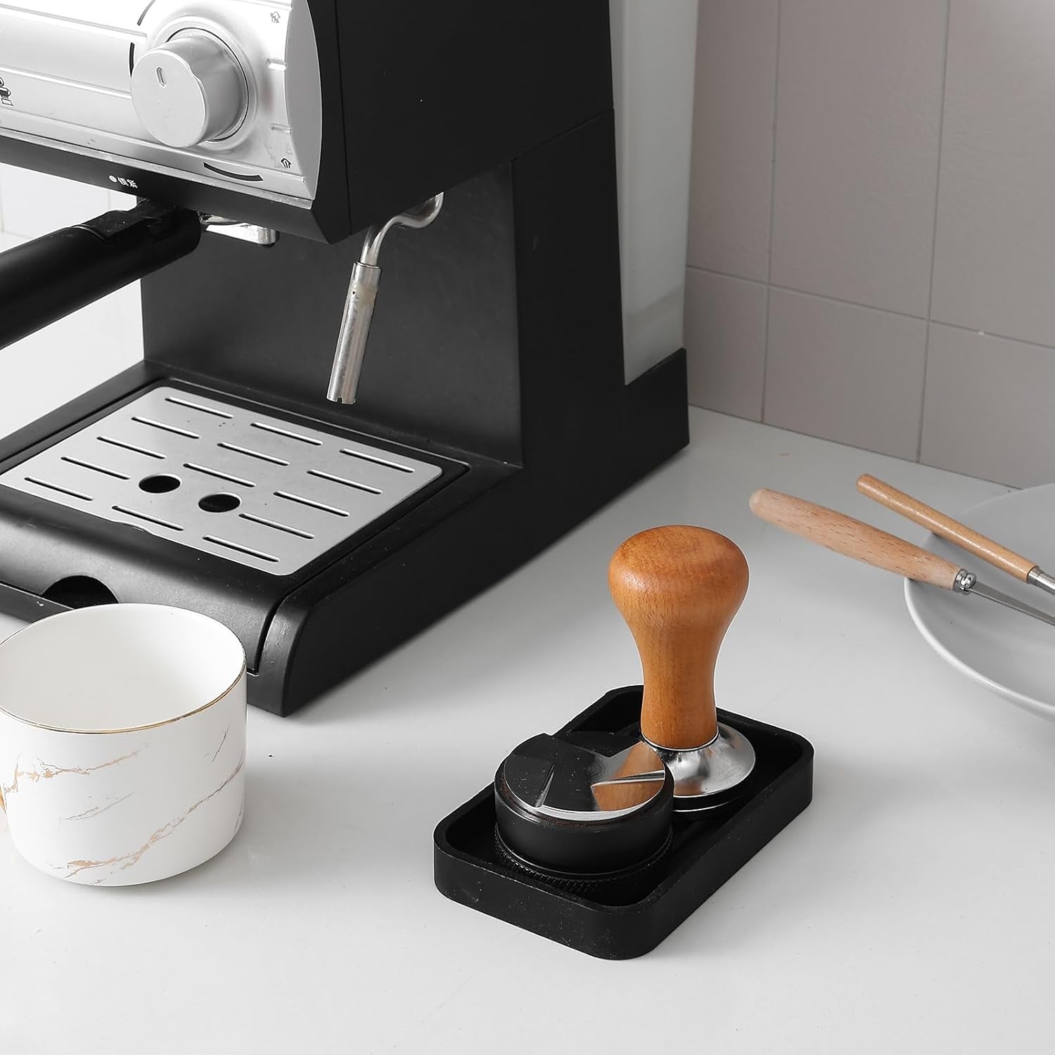 Silicone Kitchen Sink Organizer Tray for Multiple Usage,Easy Clean Sponges Holder for Kitchen Bathroom Counter or Sink,Dish Soap Dispenser,Scrubber,Bottle,Cup Black 4.9”X 3.2”