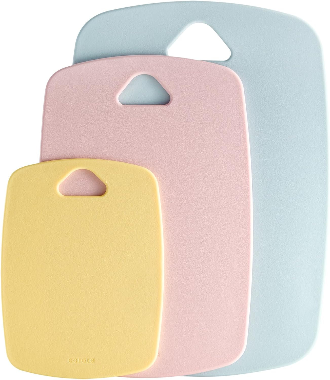 3Pcs Cutting Boards for Kitchen, Plastic Cutting Board Set, Lightweight Chopping Boards for Chopping Meat Vegetable and Fruits, Easy Grip Handle, Dishwasher Safe Colorful