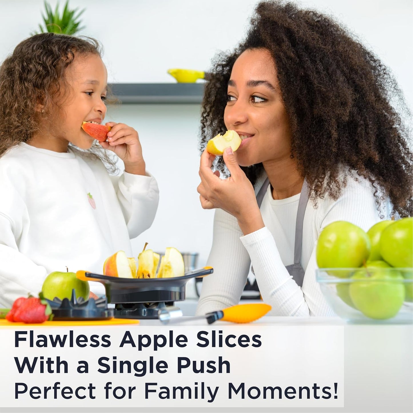 LUX 4.25 Inch Apple Slicer and Corer with Cutting Base, Stainless Steel 8-Slice Apple Cutter, Dishwasher Safe Apple Cutter Slicer, Large Apple Slicer - Perfect for Apple Slices & Sliced Apples