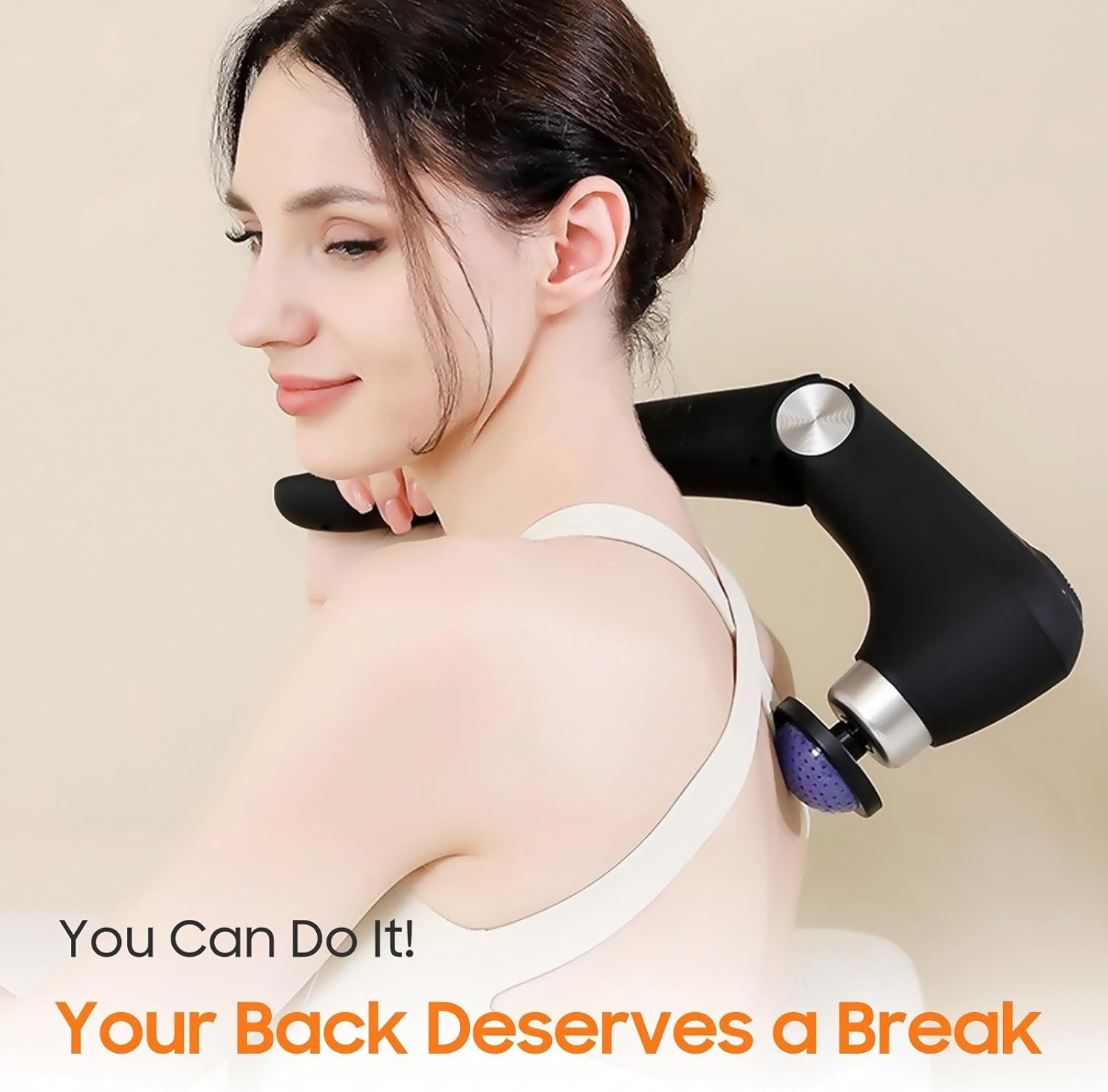 Massage Gun with 10 Replacement Heads, Massage Gun with Heat, Back Massager for Pain Relief Deep Tissue, Massager for Shoulder & Back Muscle Recovery,