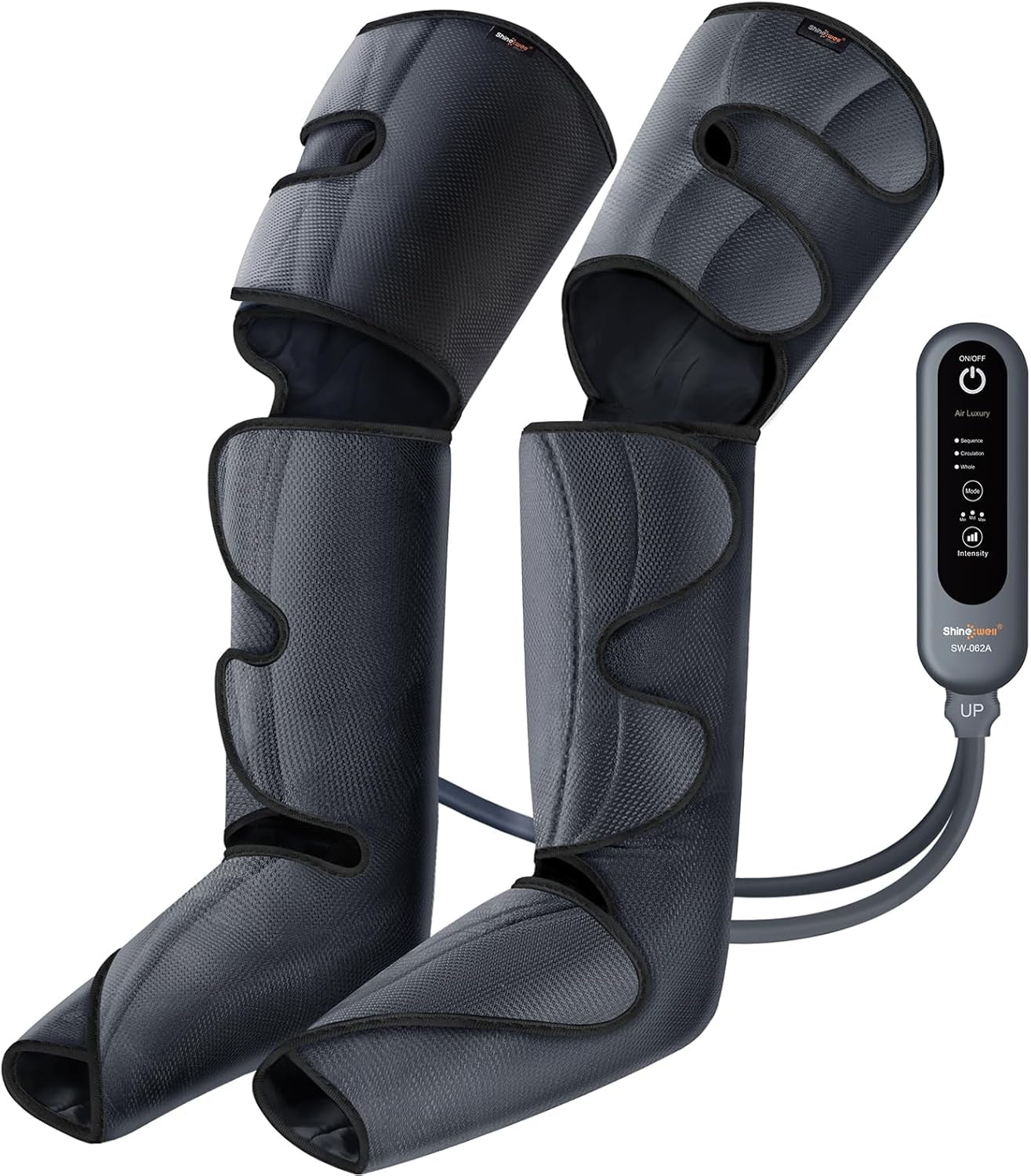Leg Compression Massager, Air Compression Massager for Circulation and Pain Relief, 3 Modes 3 Intensities 2 Extenders and Adjustable Wraps, Gift for Family or Friend