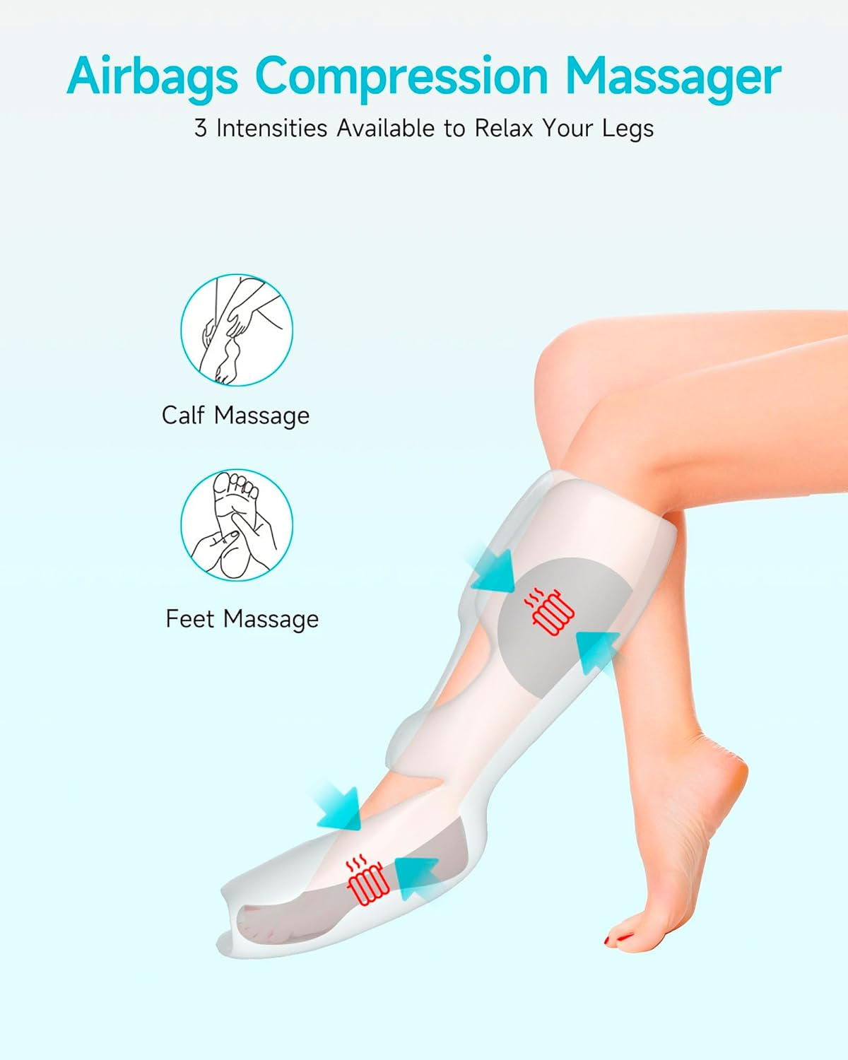 Gifts for Men Women, Leg Massager for Circulation and Pain Relief FSA, Leg Massager with Heat and Compression, 6 Modes 3 Intensities 2 Heat Levels