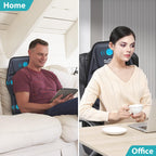 Massage Seat Cushion Pad with Heat 9 Massage Style Lumbar Support Function, Fatigue Stress Relief Back Massager Chair Pad for Men Women Home Office Use
