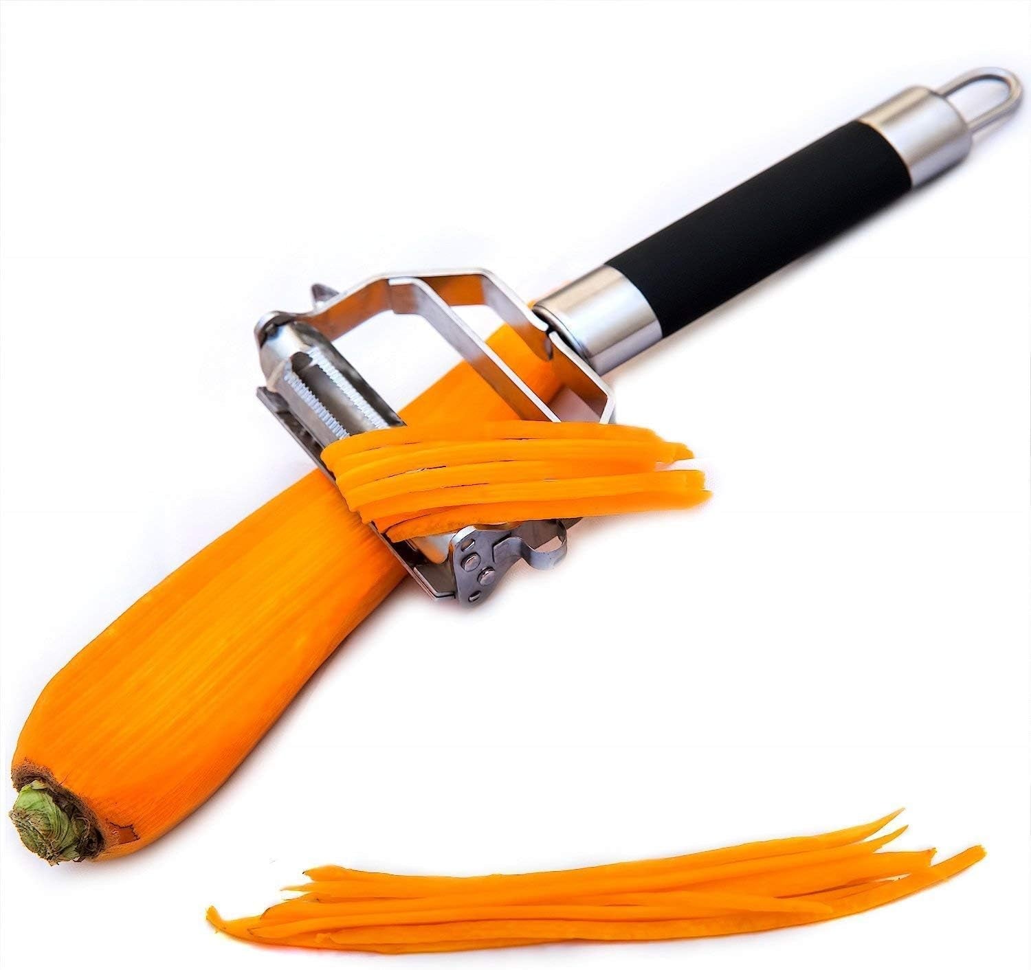 PRO Zester & Grater and Dual Julienne & Vegetable Peeler - Non-Slip Comfortable Handle - Amazing Tools for Making Delicious Salads and Veggie Noodles - 2 Item Bundle