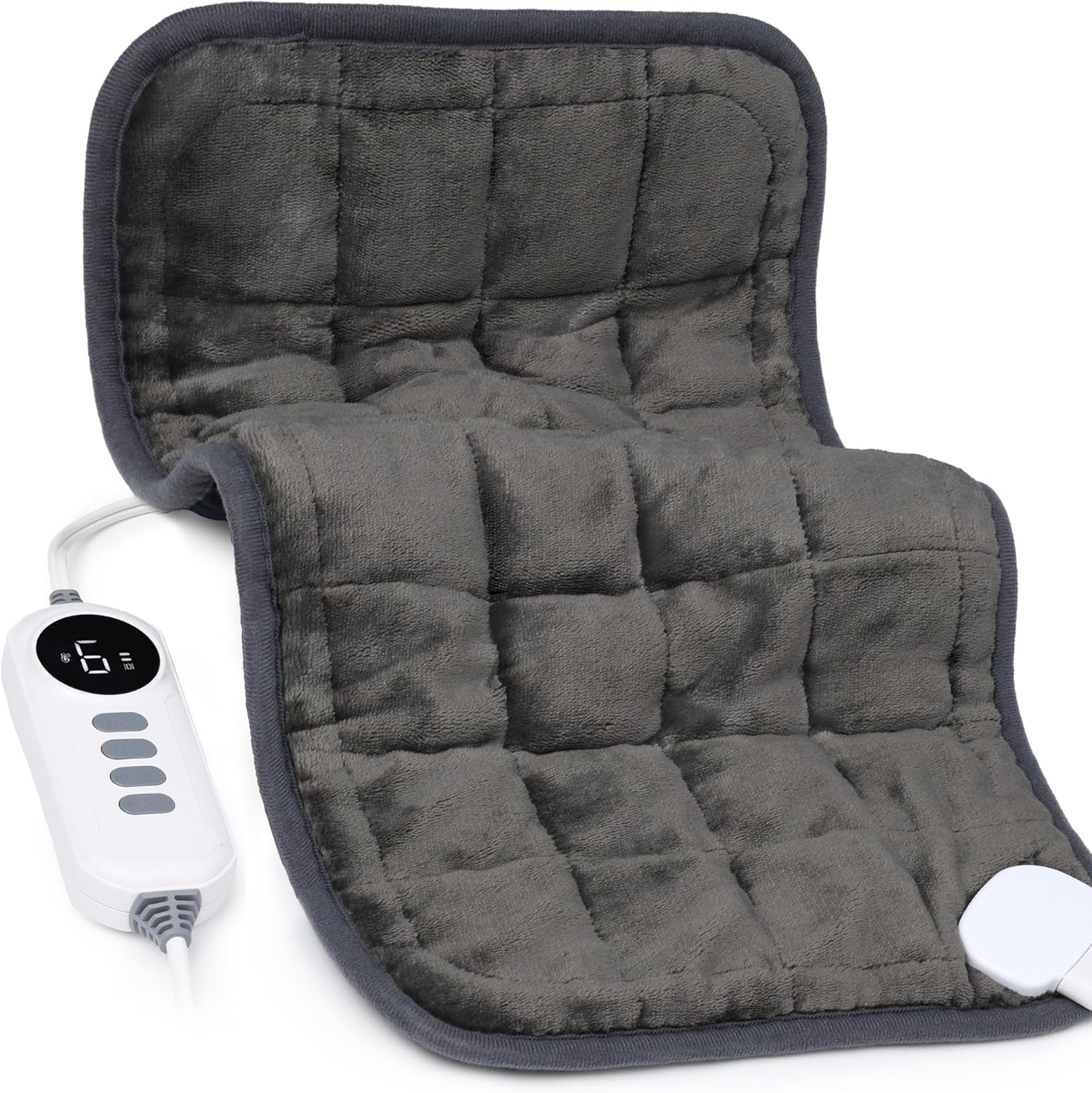 Heating Pad, Weighted Vibrating Massage Heating Pad with Heat Therapy - 6 Massage Modes & 3 Adjustable Heat Settings for Back/Shoulder Pain Relief, 12” X 24”, Black