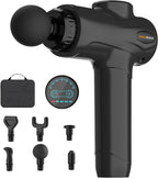 Deep Tissue Massage Gun Portable, Percussion Massage Gun with 7 Levels & 6 Massage Heads, Electric Massager for Muscles Pain Relief, Gifts for Men Women Athletes for Sports and Relaxation