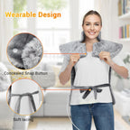Massaging Heating Pad for Neck and Shoulders and Back, 24" X 35" Large Electric Heating Pad for Back Pain Relief with 3 Heat Levels, 4 Massage Settings, 2H Auto Shut-Off, 4 Massage Motors,Grey
