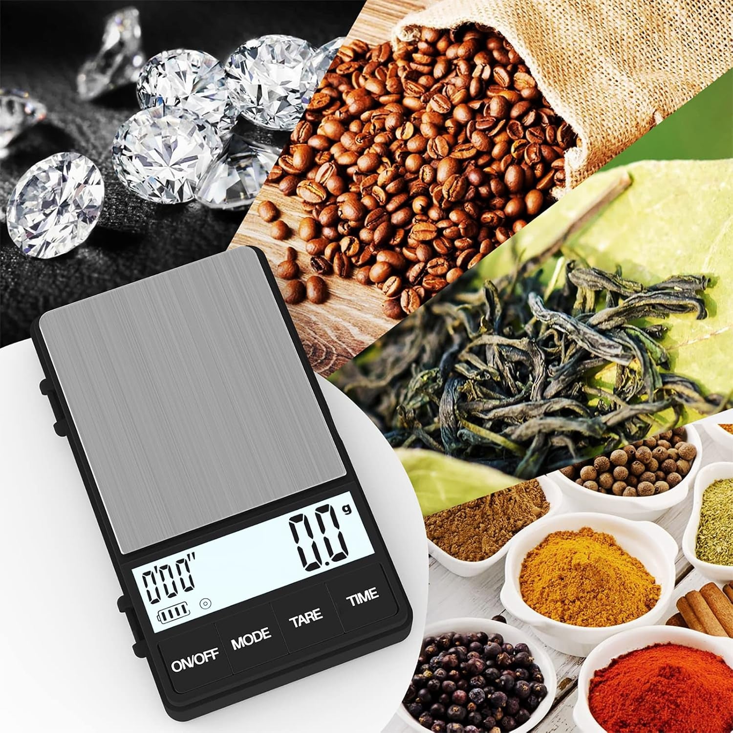 Espresso Scale with Timer 1000G/0.1G Drip Coffee Scale, Small and Handy Barista Scale, Brew Drip Tray Coffee Scale, Backlit LCD for Fast and Accurate Reading, Convenient Digital Pocket Scale