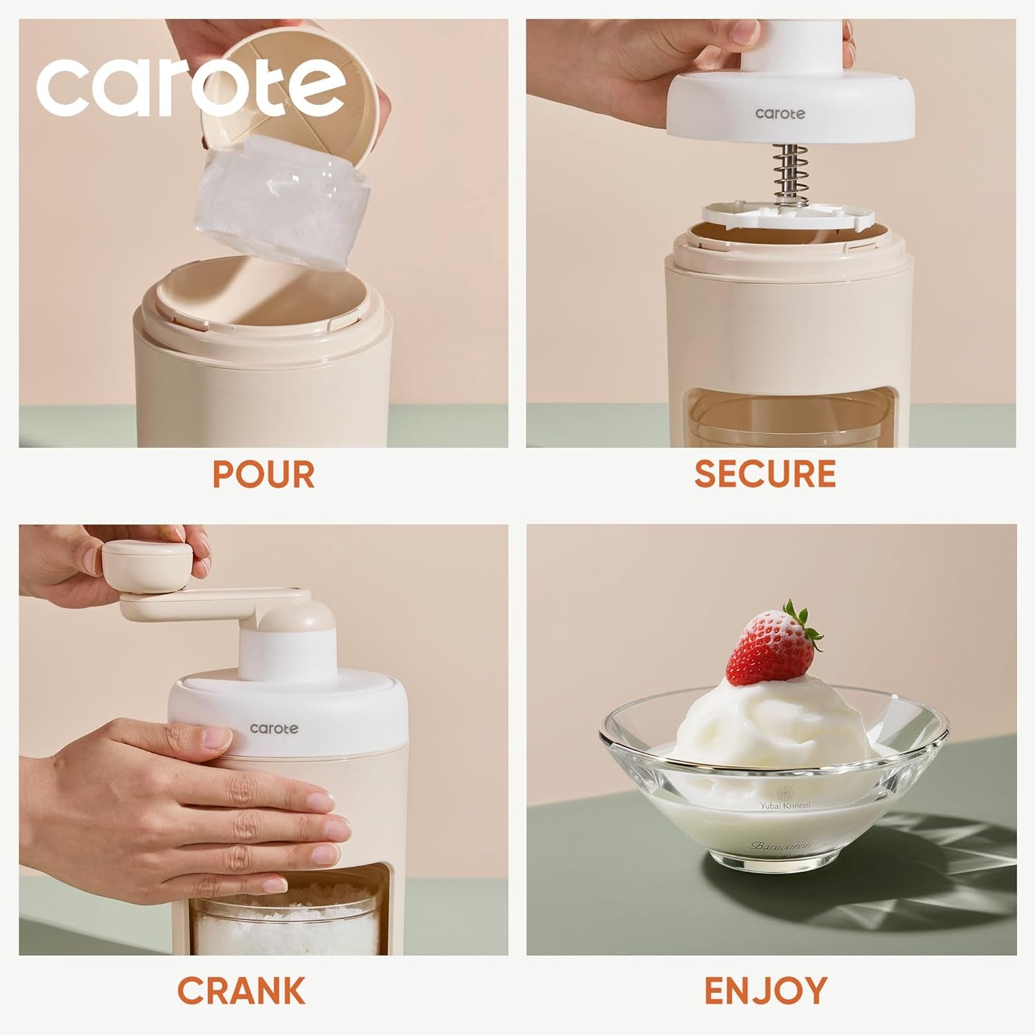 Shaved Ice Machine, Manual Ice Shaver Machine Snow Cone Machine with Ice Mold Box for Kitchen and Picnic, Slushie Machine, Bpa-Free