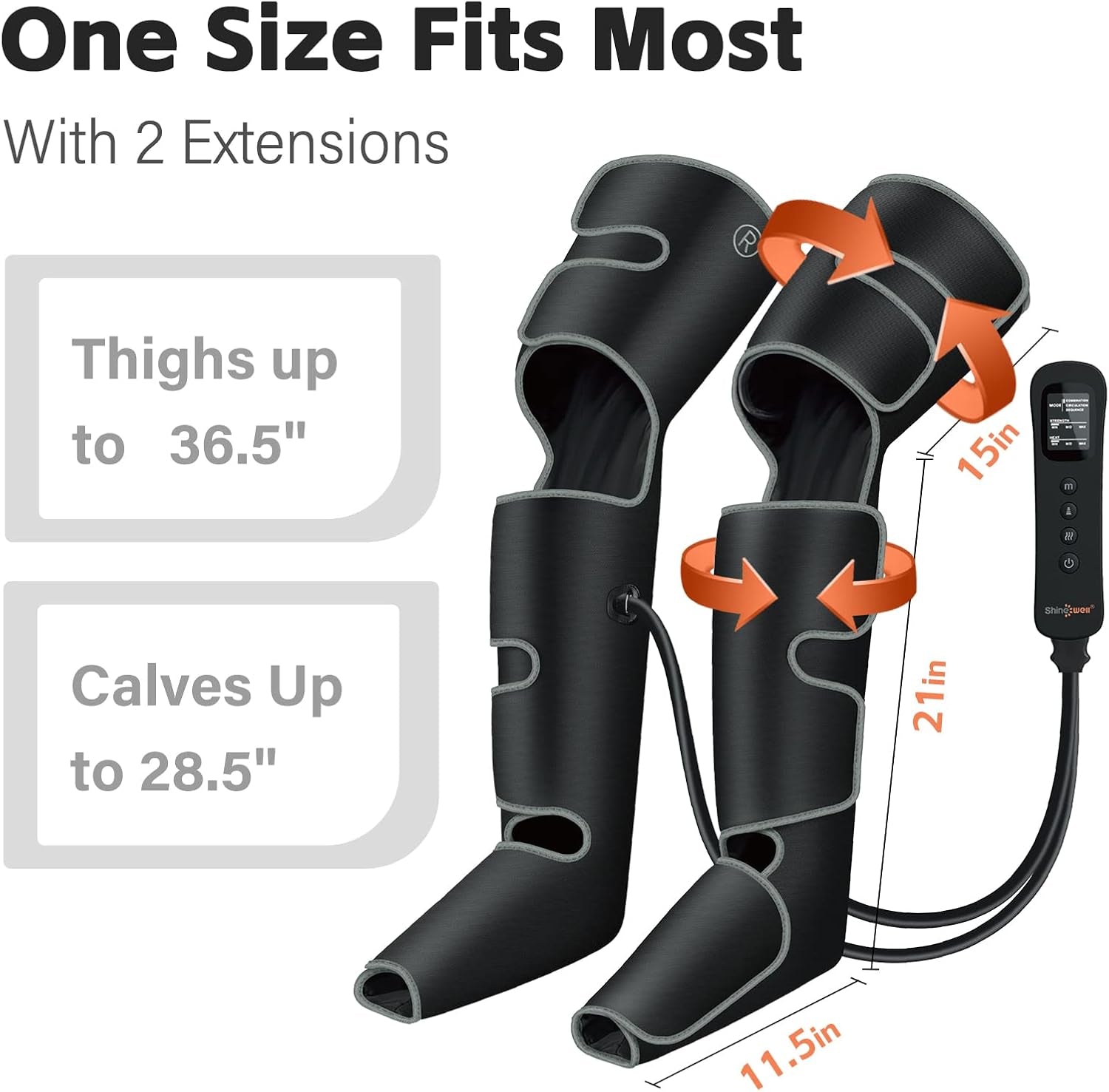 Leg Massager with Heat and Compression for Circulation, 3 Heat 3 Modes 3 Intensities for Pain Relief and Swelling, FSA HSA Eligible