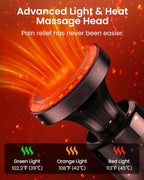 Massage Gun with Heat,Massage Gun Deep Tissue with Extension Handle & 3 Adjustable Angles,Handheld Percussion Back Massager for Muscle/Neck/Body Pain Relief with Portable Case,Blue