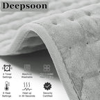 Heating Pad,Electric Heating Pads for Back,Neck,Abdomen,Moist Heating Pad for Shoulder,Knee,Arms,Legs,Dry/Moist Heat & Auto Shut Off,Birthday Gifts for Men and Women(Light Gray, 24''×12'')